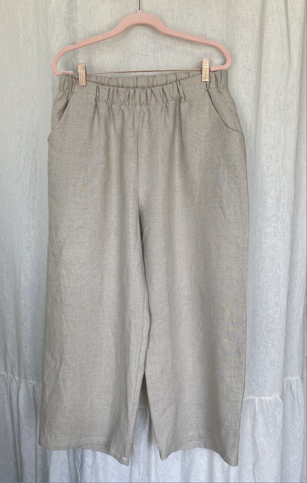 Marketplace - L - Natural Linen - Wanderer Wide Leg