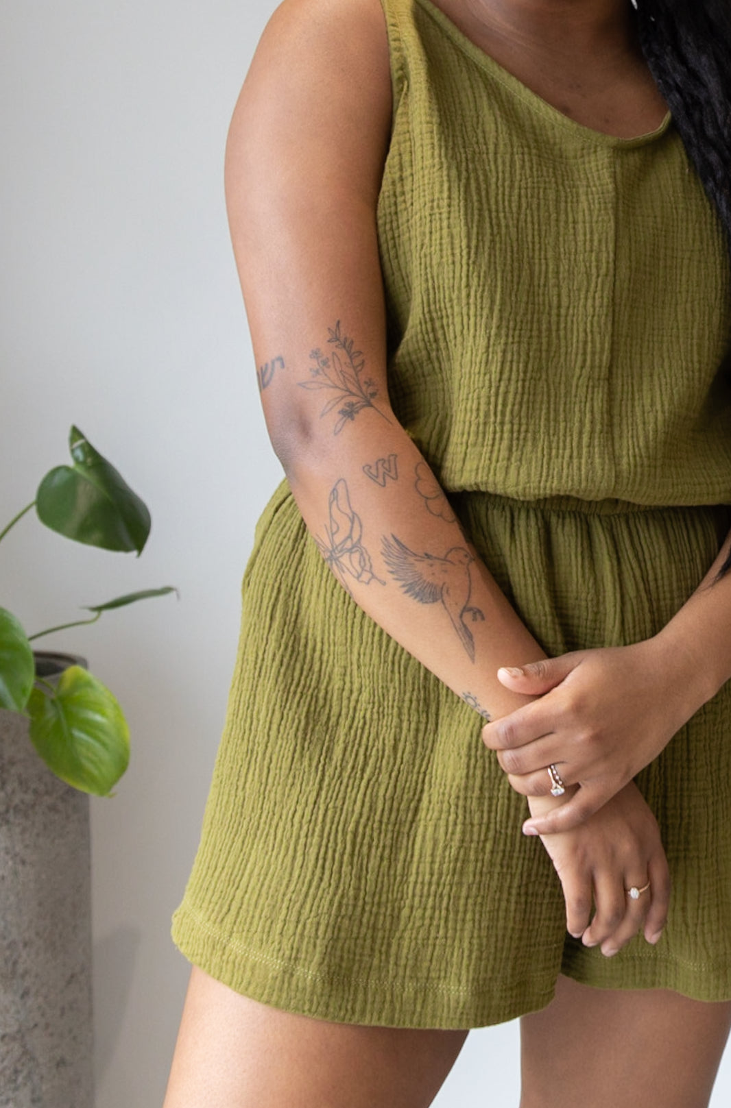 Marketplace - L - Tank Top - Gauze - Kelp