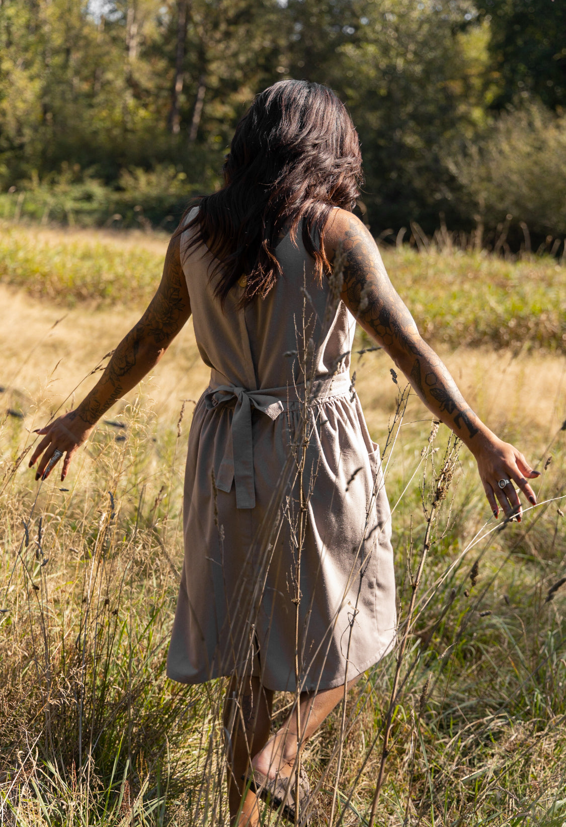 Marketplace - M - The Dress - Raw Silk  - Mushroom