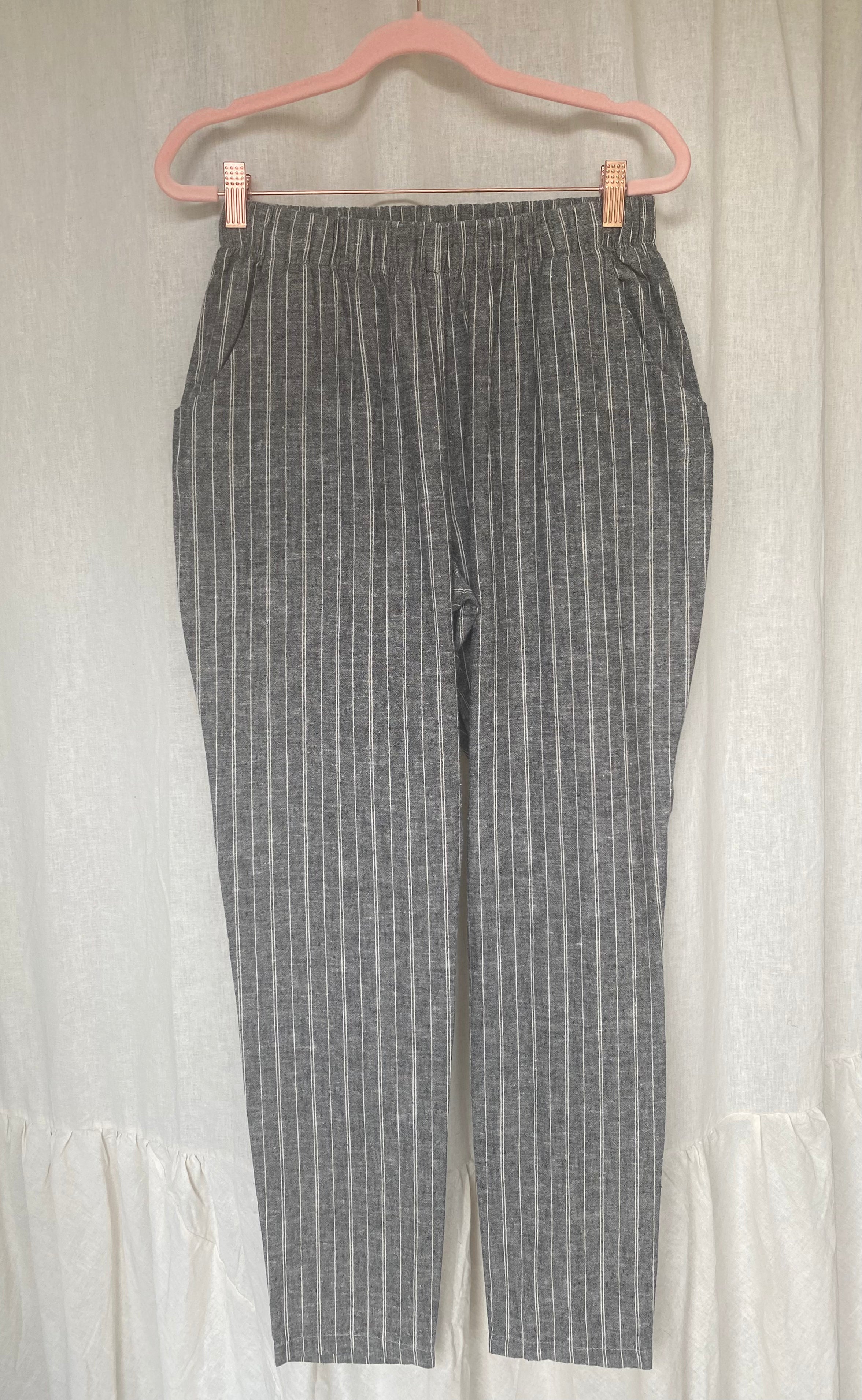 Marketplace - M - Slacks - Hemp Organic Cotton - Charcoal Stripe