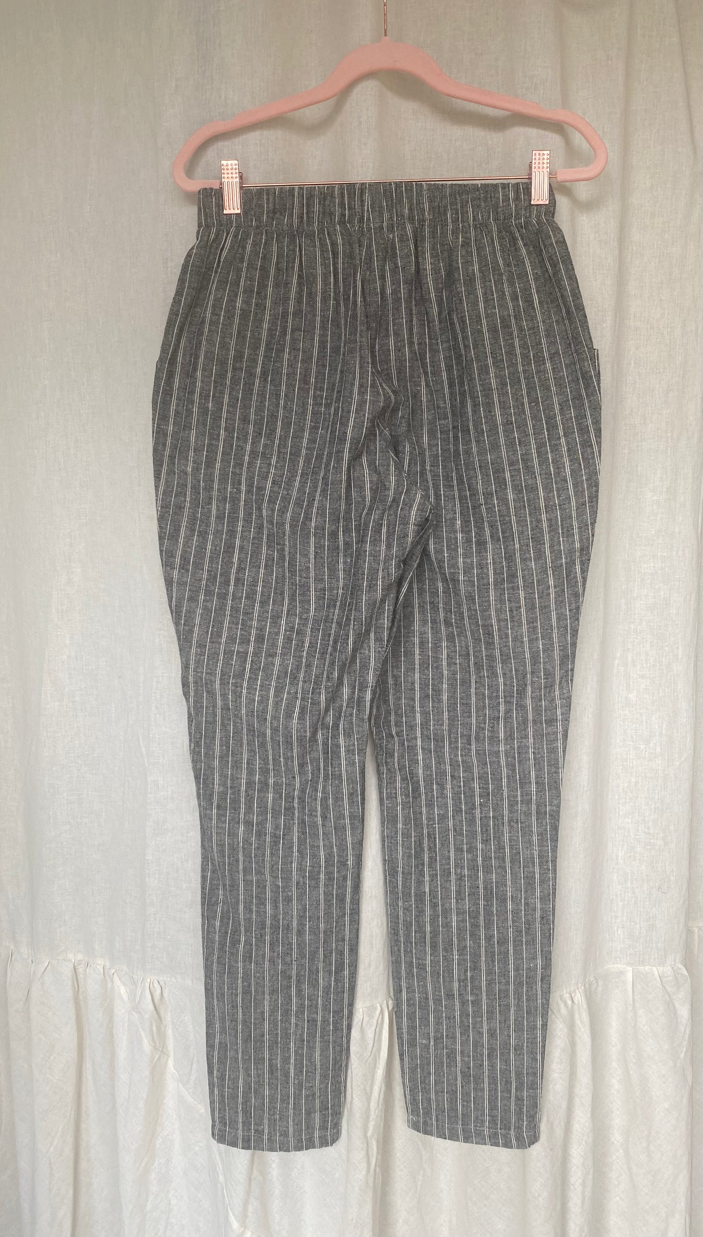 Marketplace - M - Slacks - Hemp Organic Cotton - Charcoal Stripe