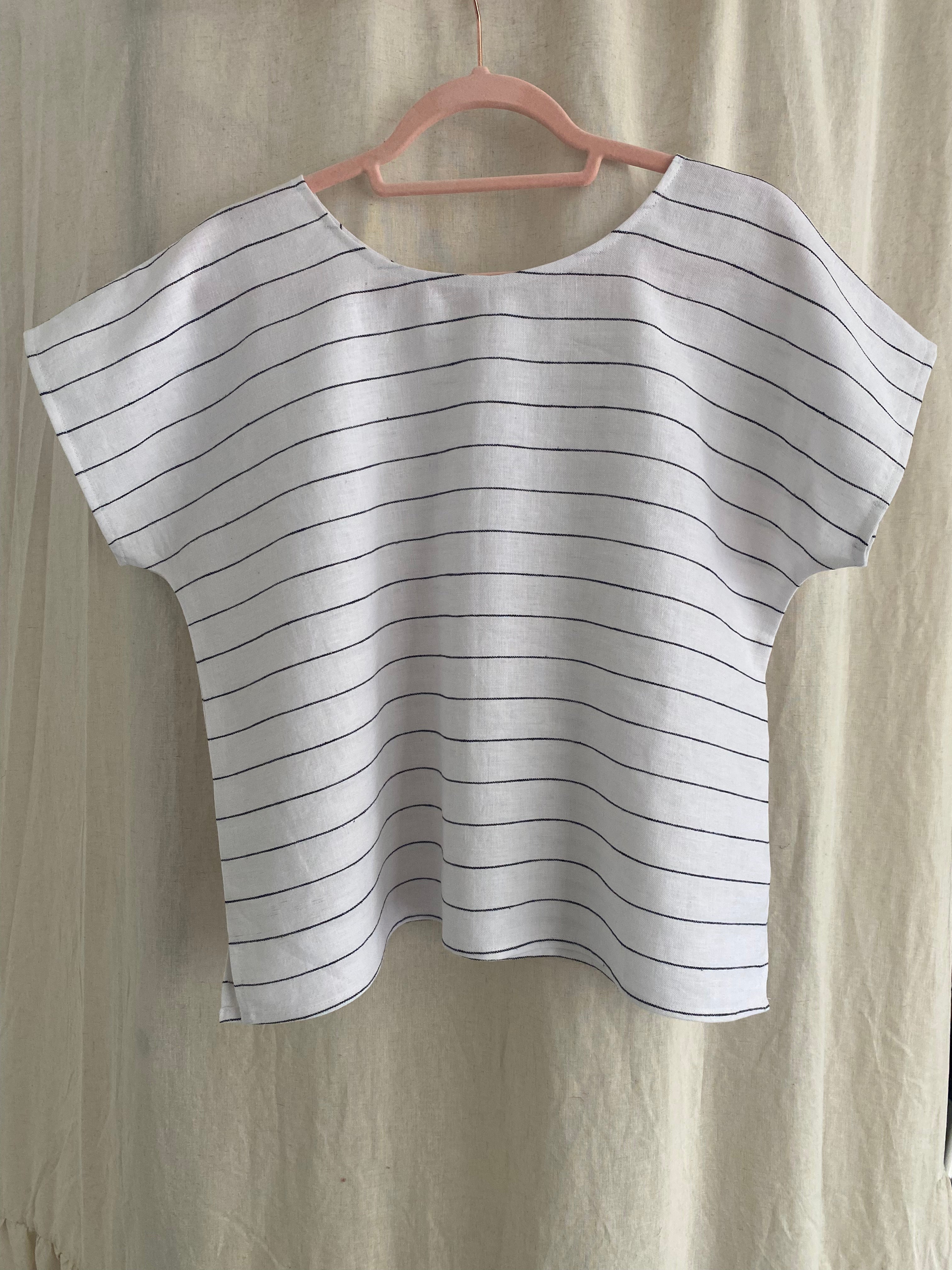 Marketplace - Small - Box Top - Light Linen - Black Stripe