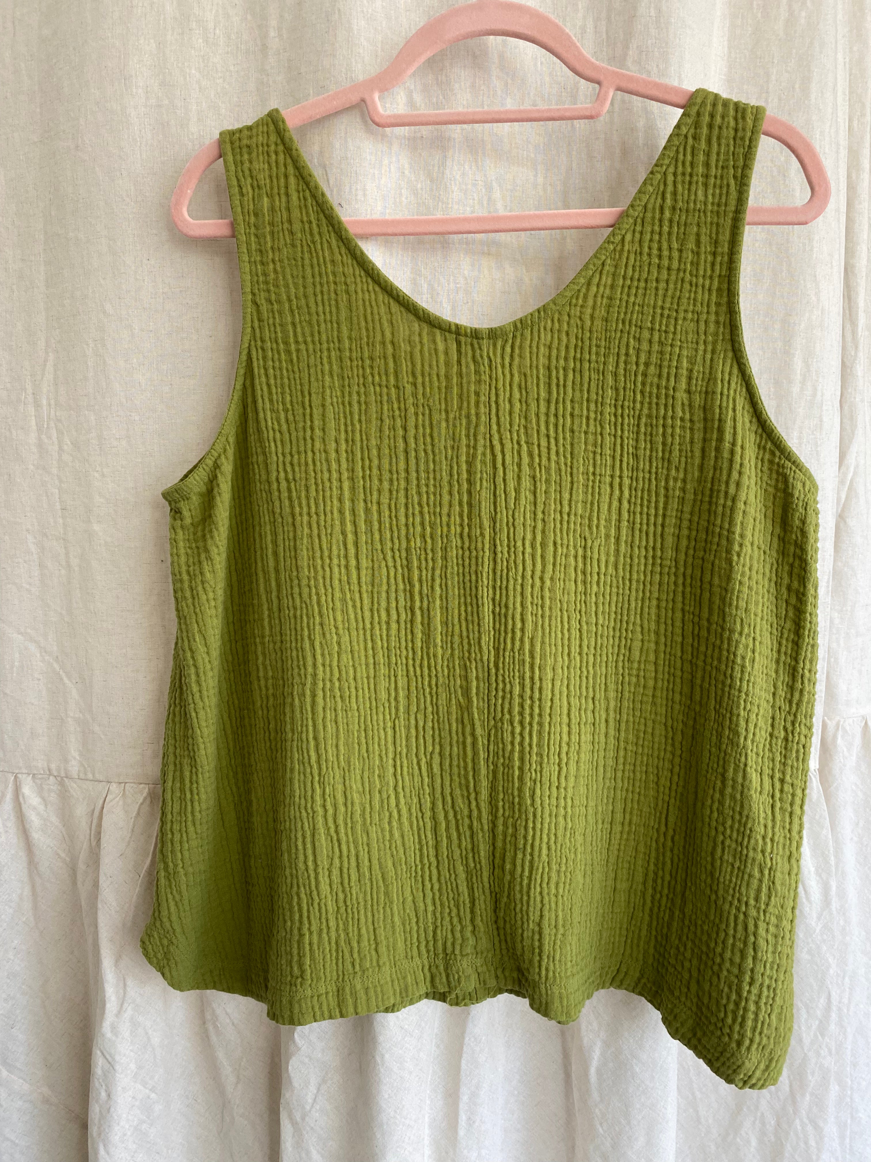 Marketplace - L - Tank Top - Gauze - Kelp