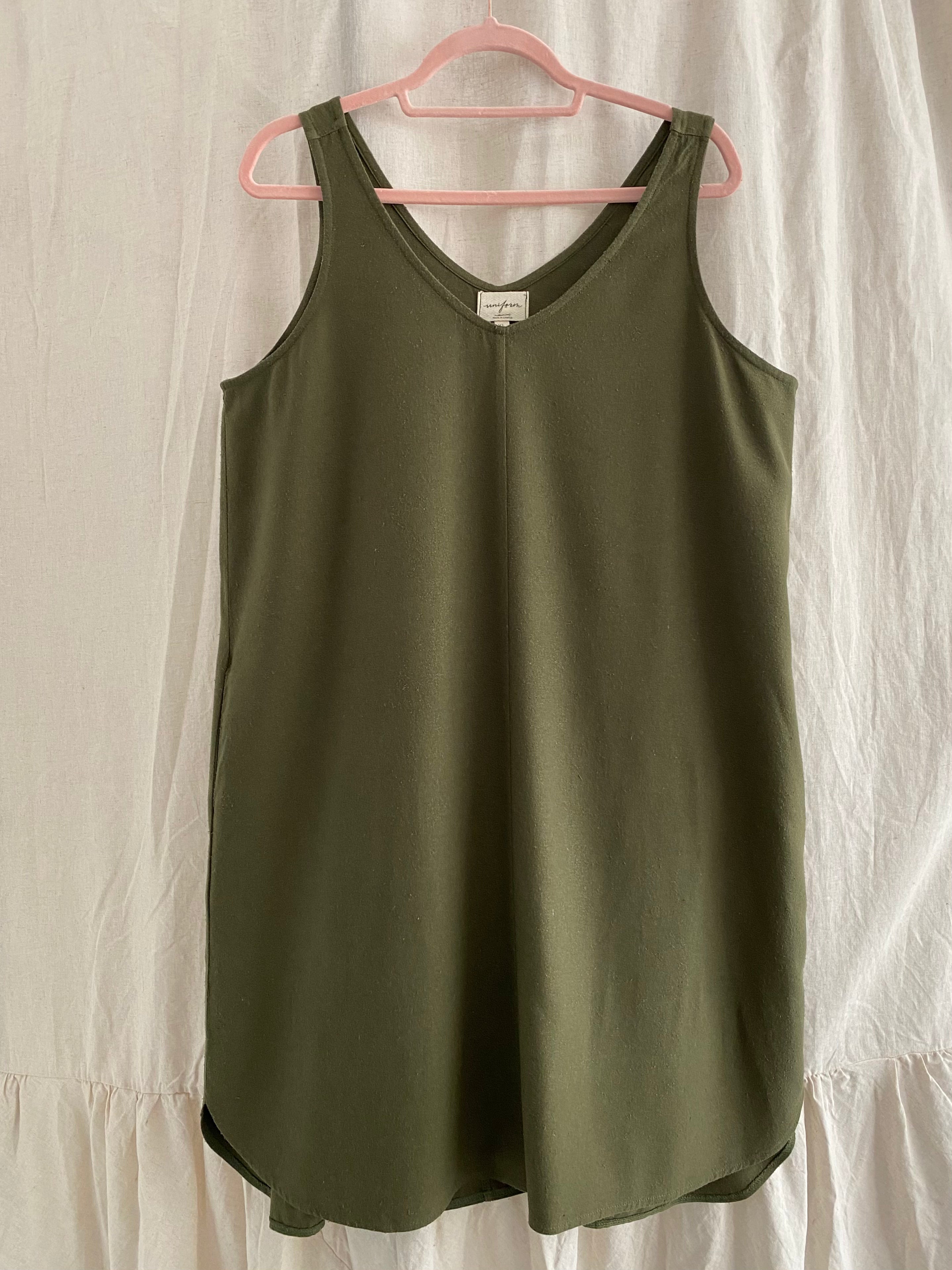 Marketplace - XL - Winona Dress - Raw Silk - Olive