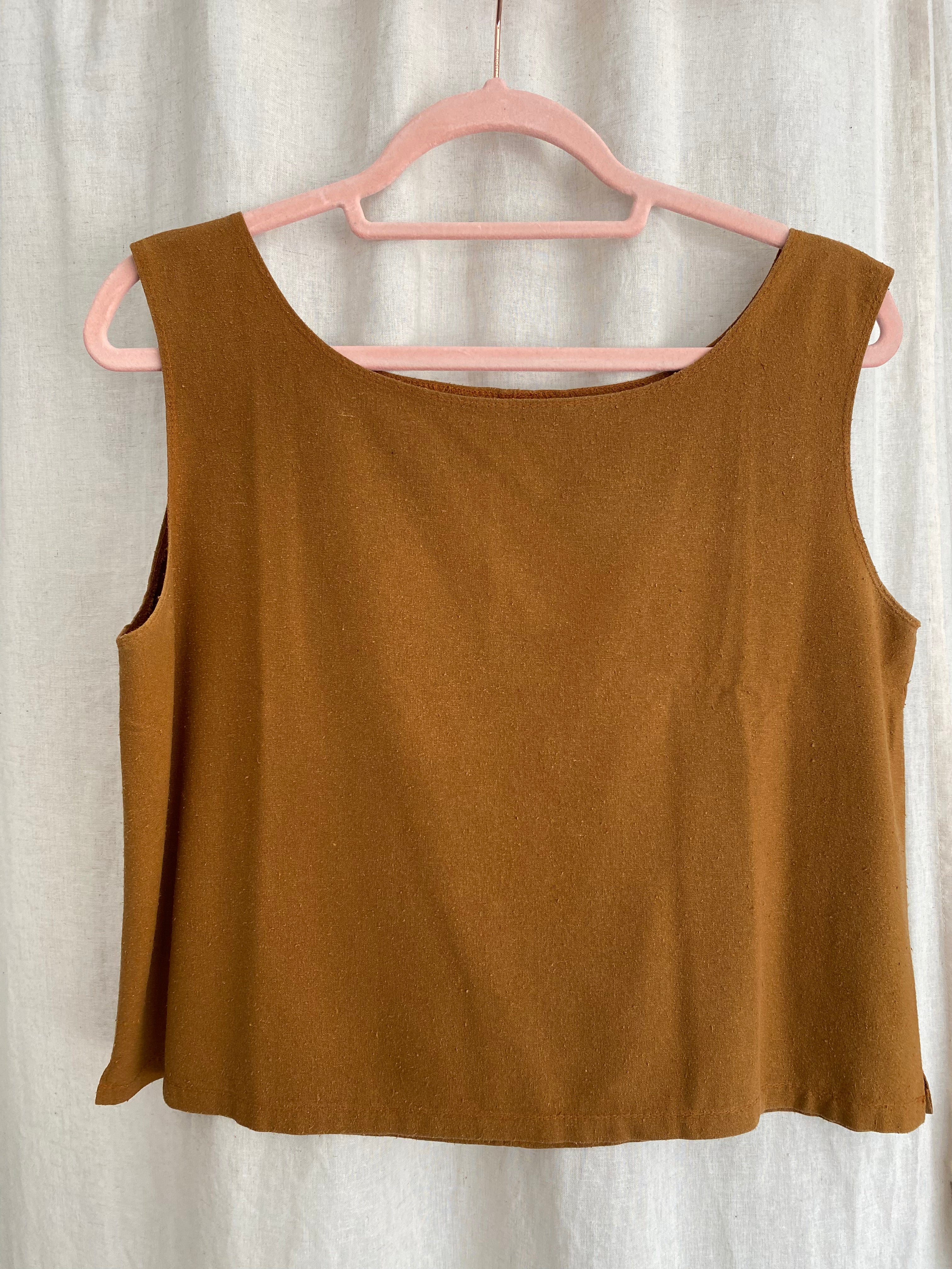 Marketplace - L - Tank Top - Raw Silk  - Cinnamon