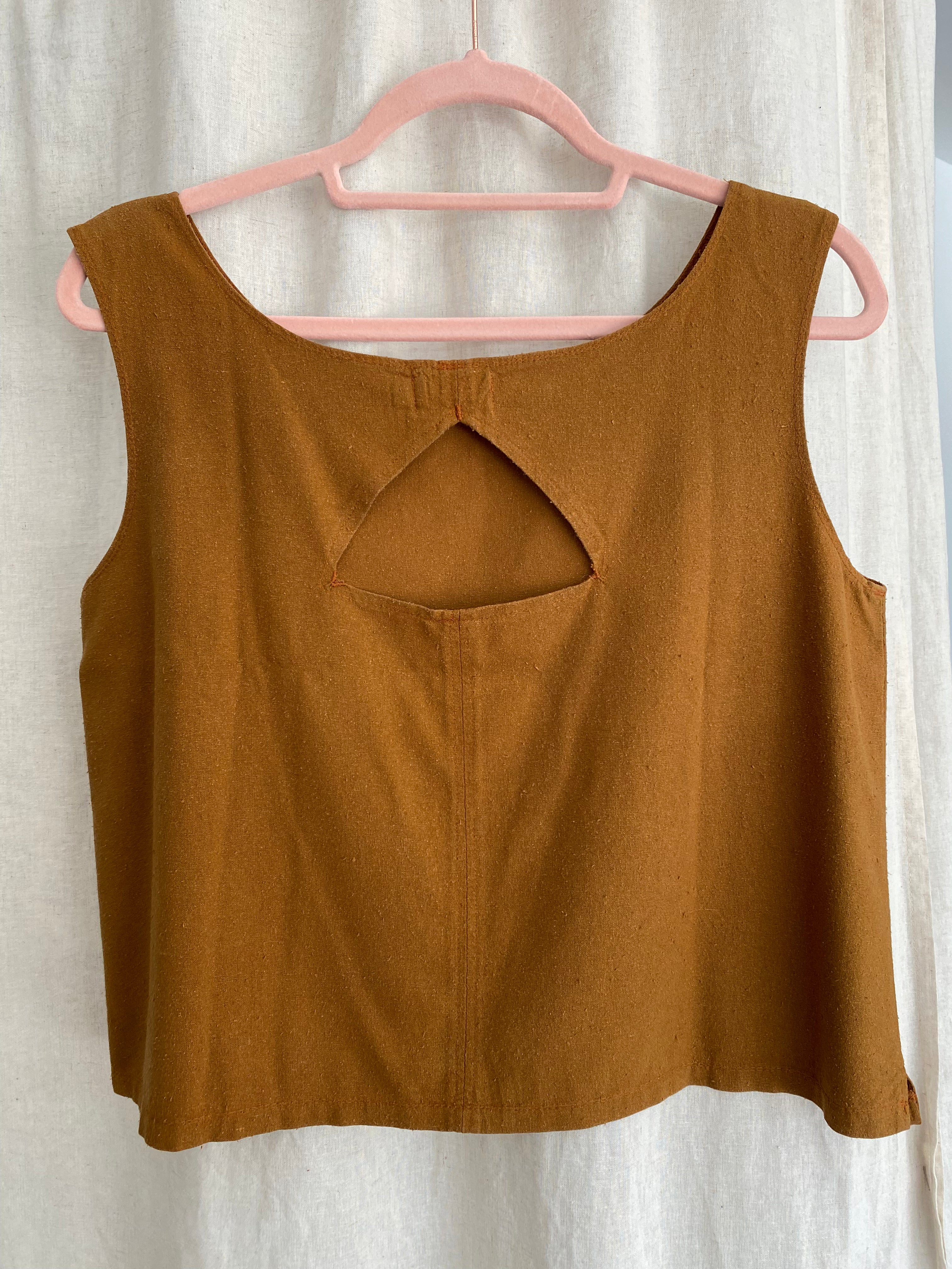 Marketplace - L - Tank Top - Raw Silk  - Cinnamon
