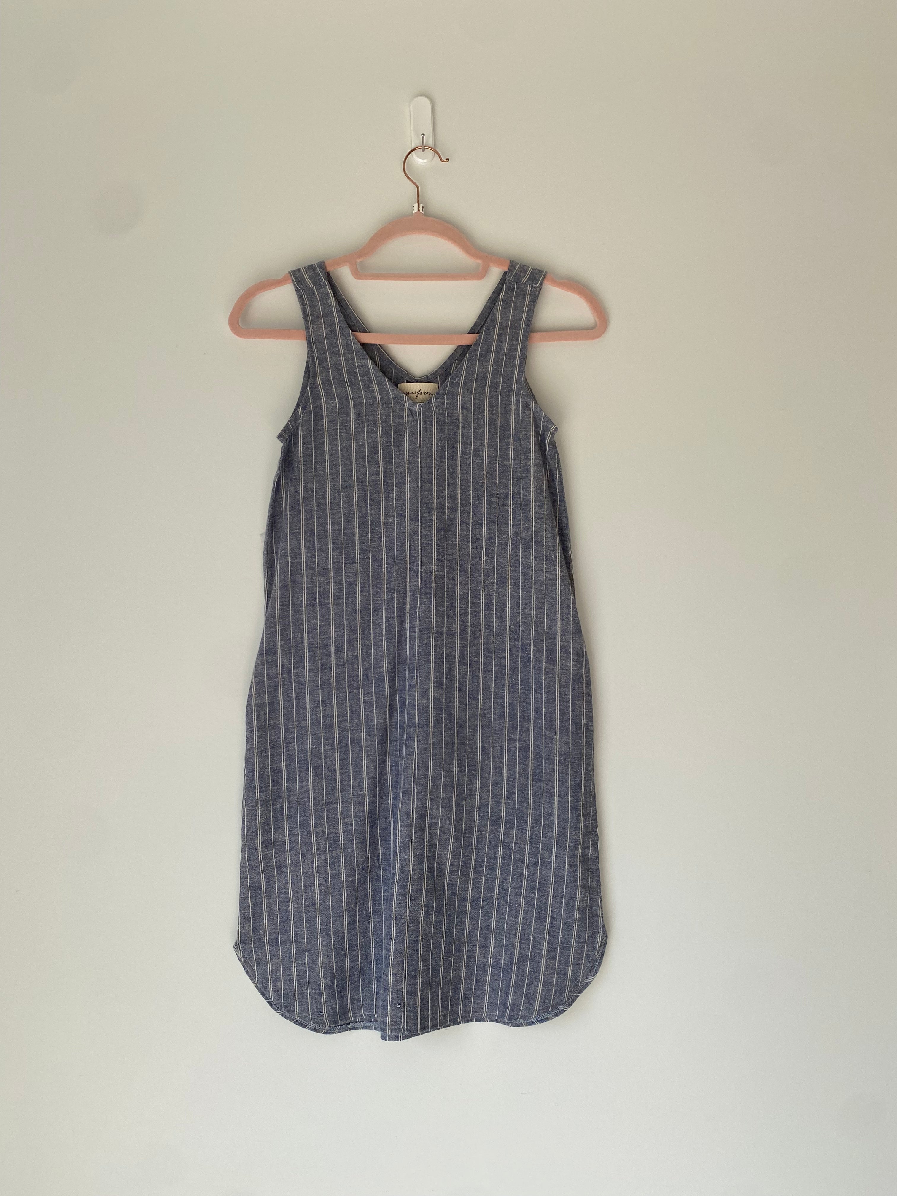 Marketplace - XXS - Winona Dress - Hemp Organic Cotton - Nautical Stri   Uniform Handmade