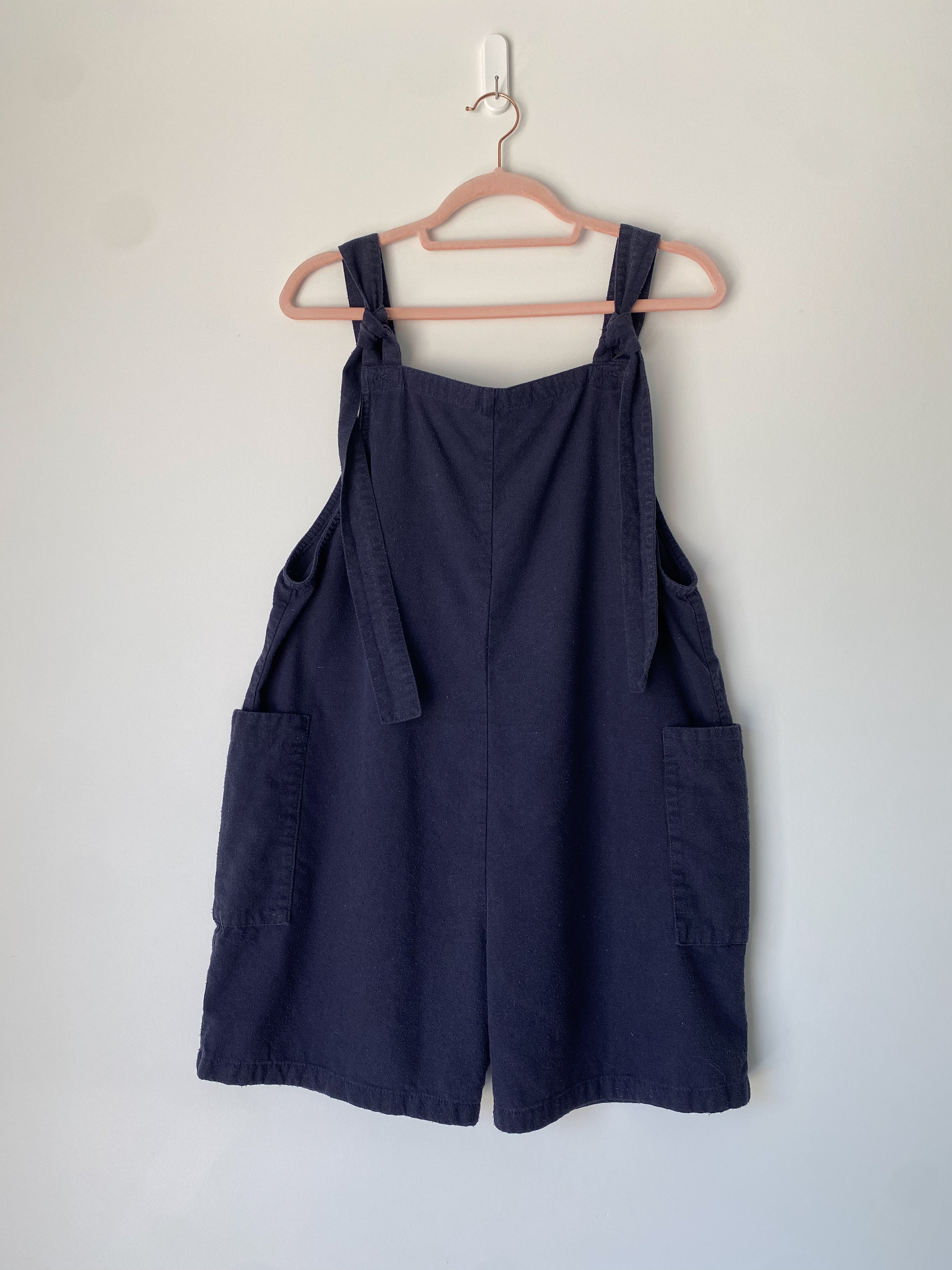 Marketplace - L - Dungaree Shorts - Raw Sillk - Navy