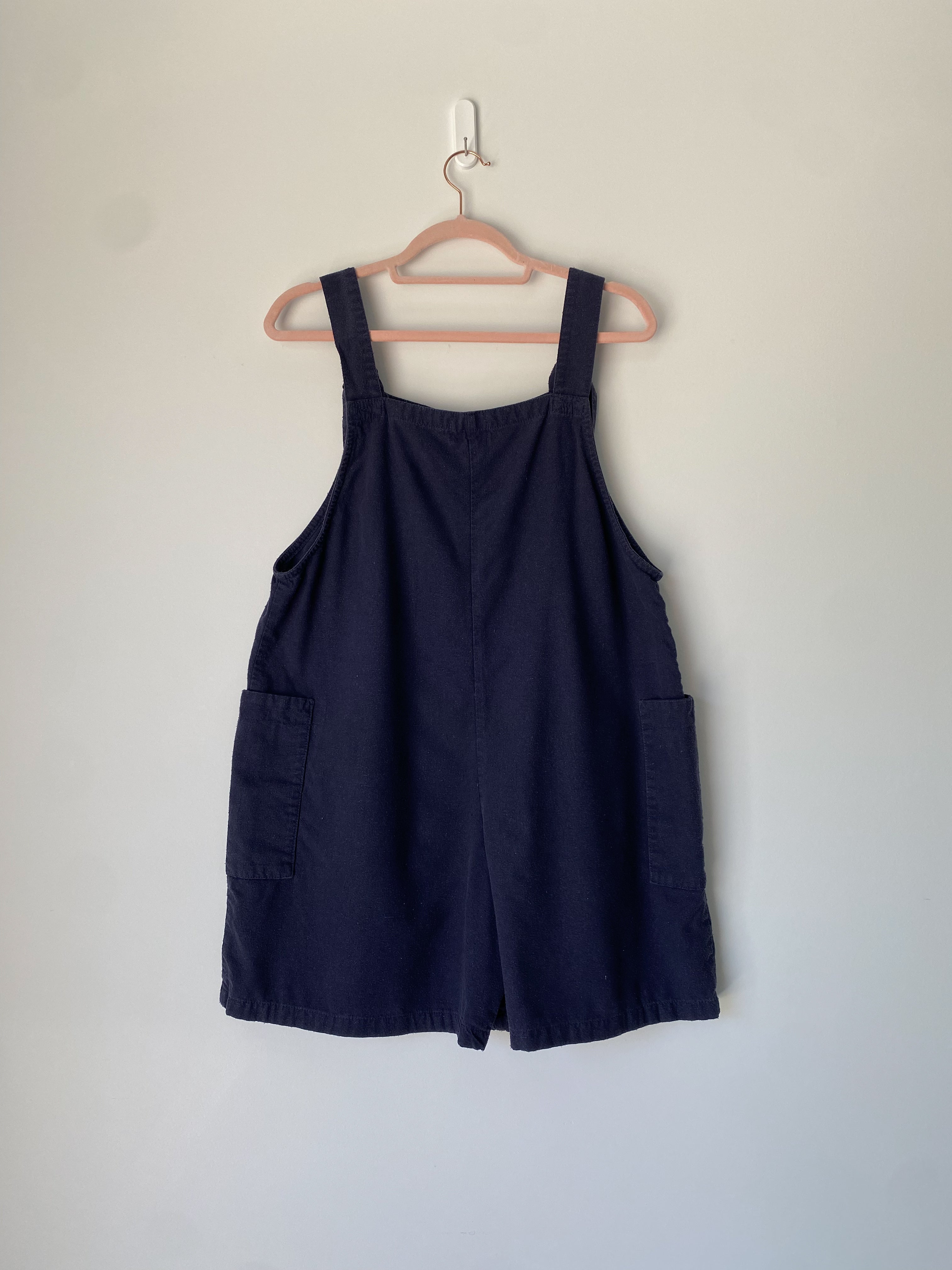 Marketplace - L - Dungaree Shorts - Raw Sillk - Navy