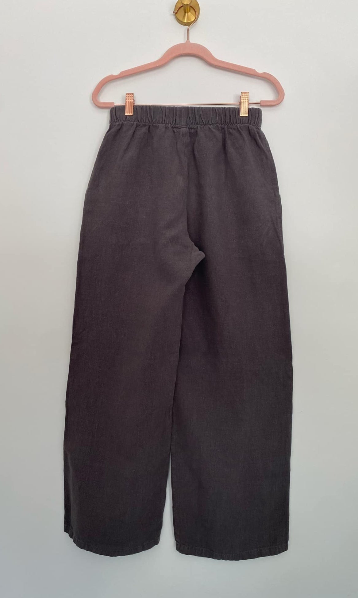 Marketplace - S - Grey Antique Linen - The Belle Wide Leg Slacks