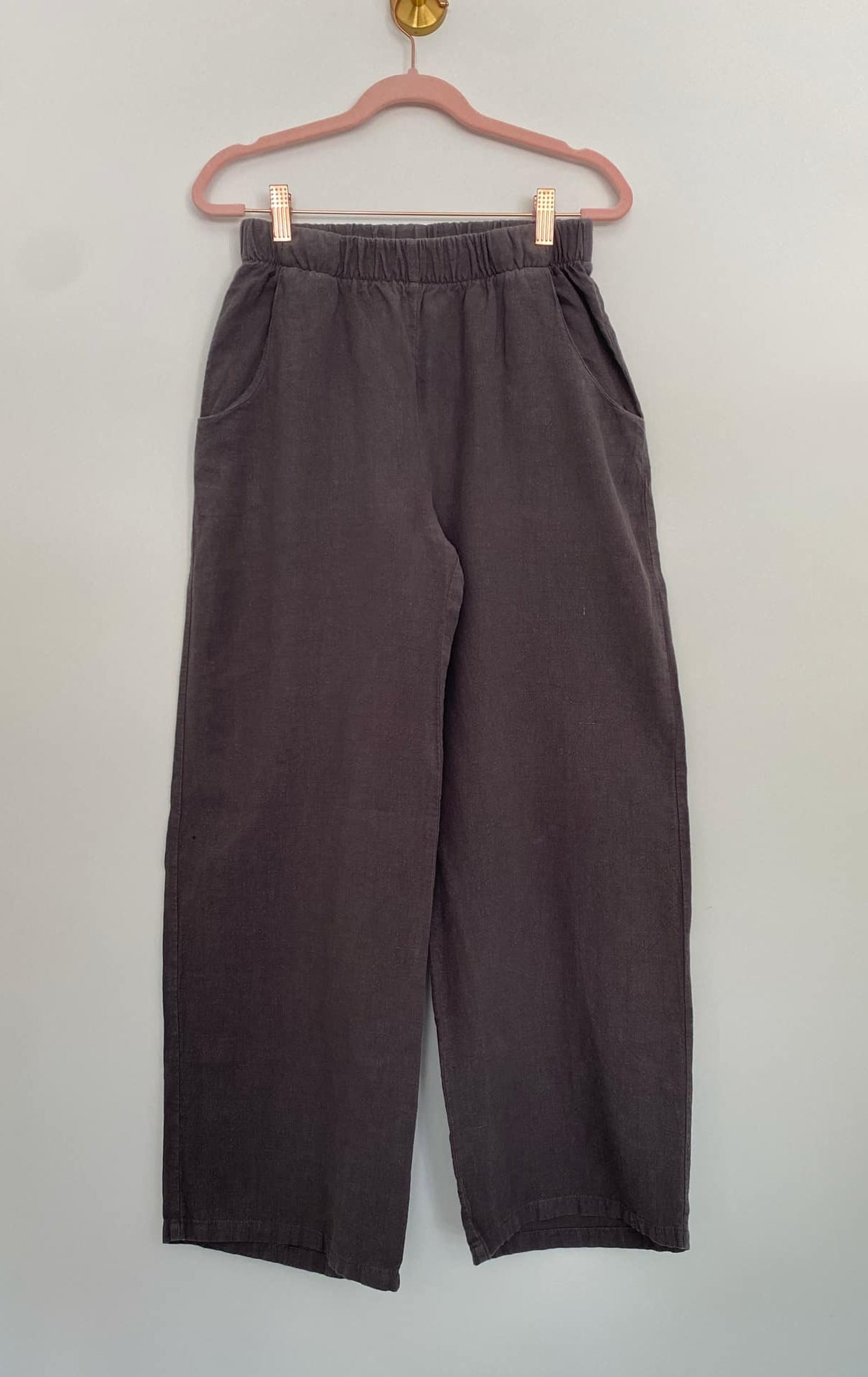 Marketplace - S - Grey Antique Linen - The Belle Wide Leg Slacks