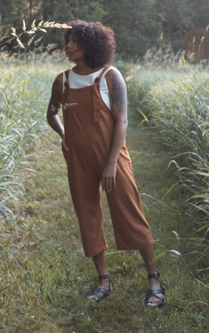 The Dungaree Pedal Pushers - Raw Silk