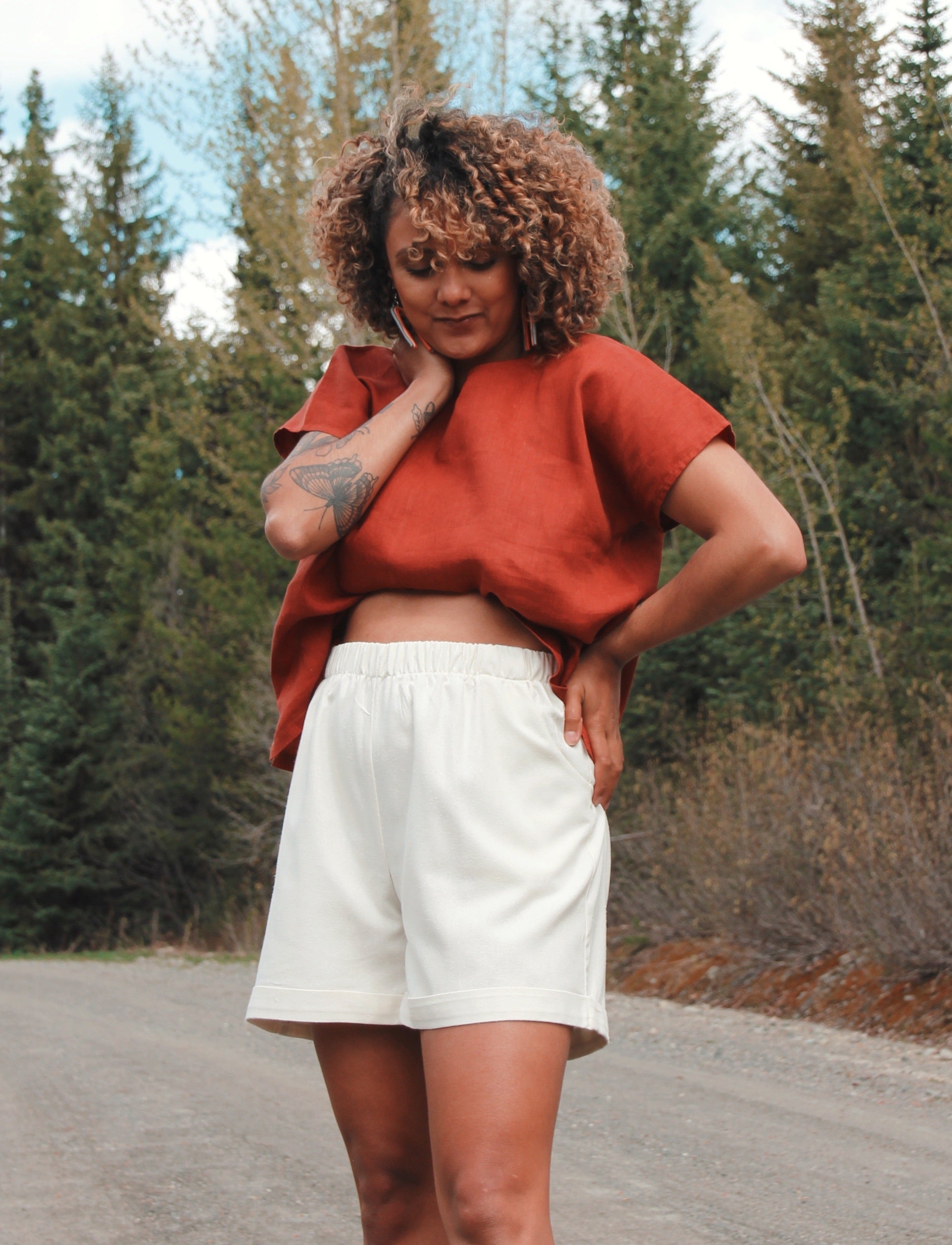 The Cuff Shorts - Raw Silk