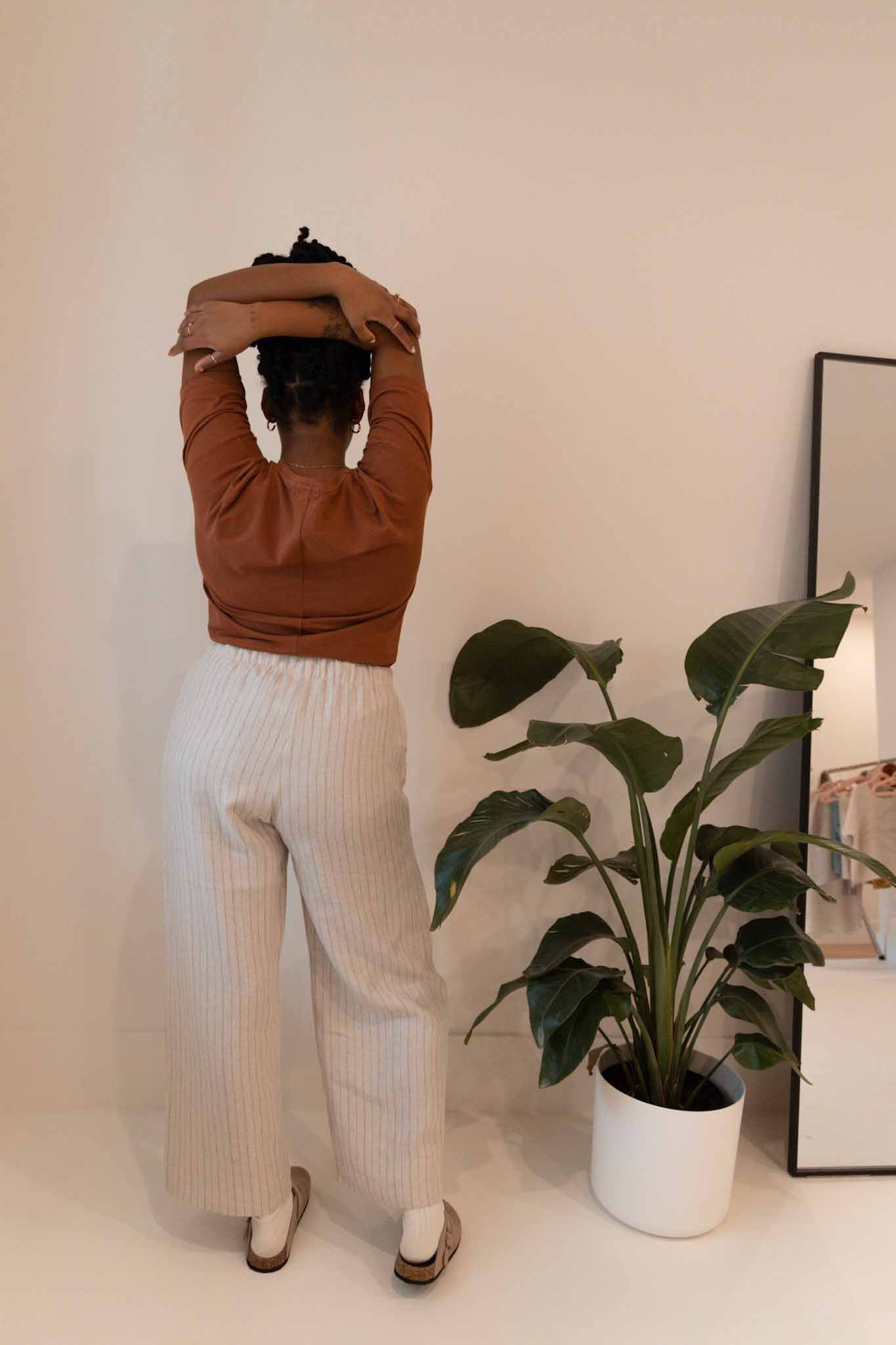 The Belle - Wide Leg Slacks - Linen