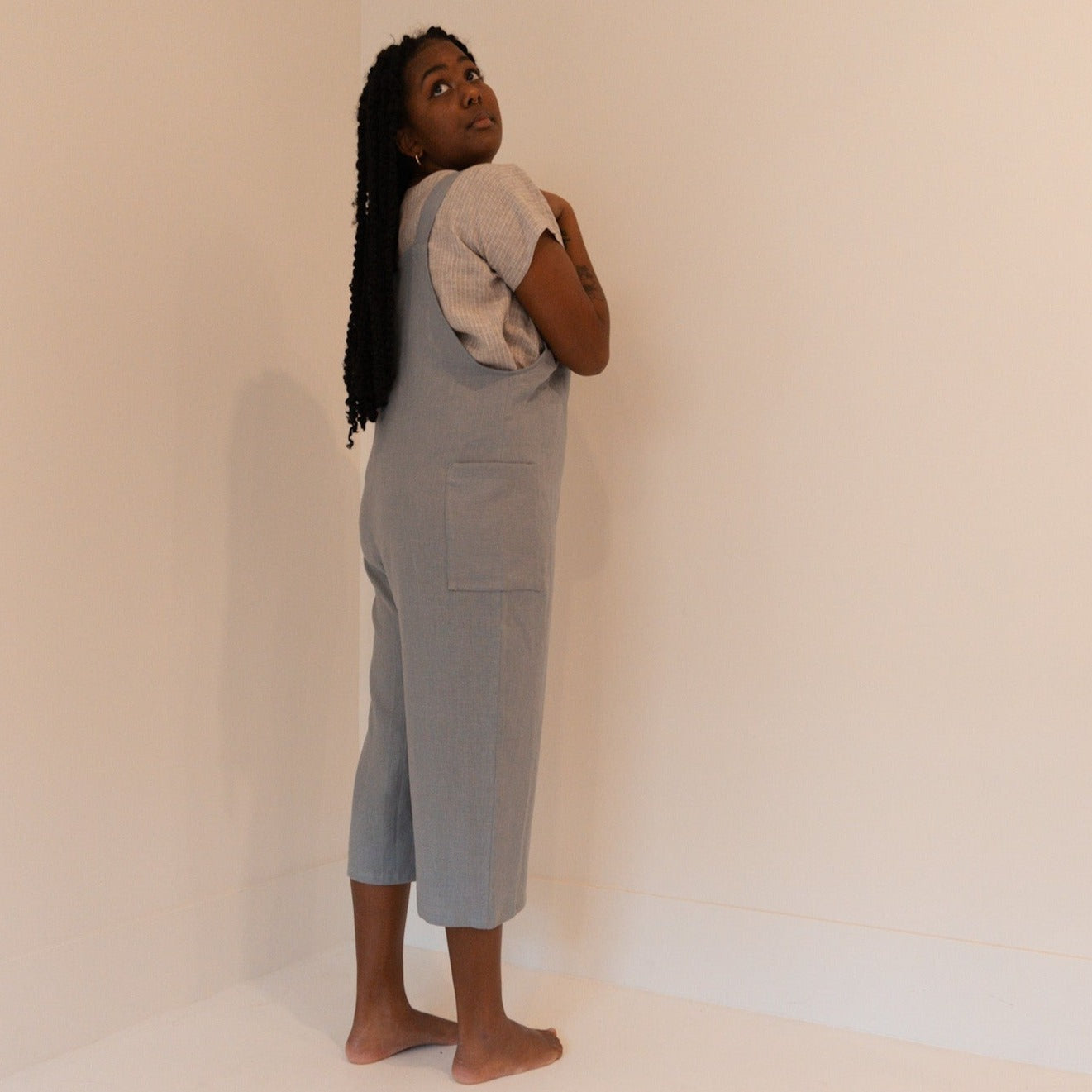 The Dungaree Pedal Pushers - Linen