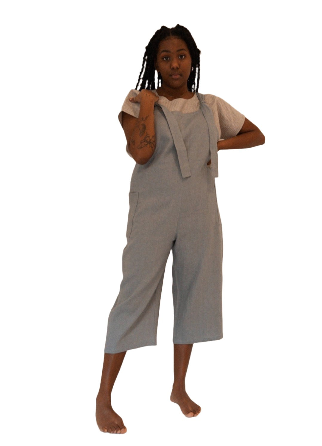 The Dungaree Pedal Pushers - Linen