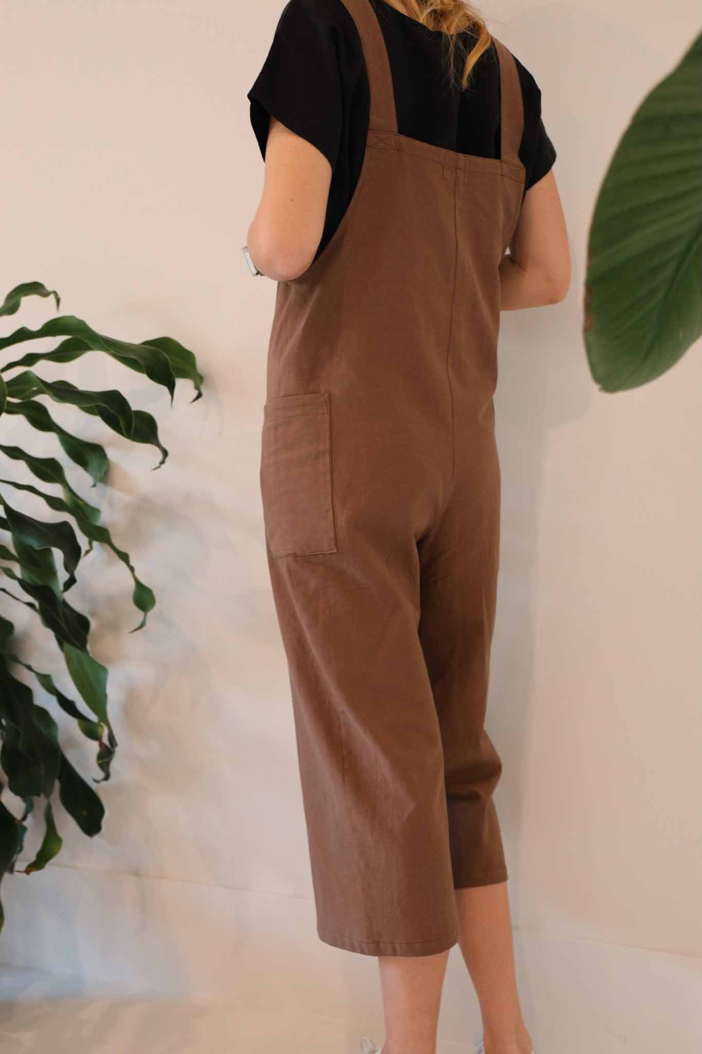 The Dungaree Pedal Pushers - Linen Organic Cotton