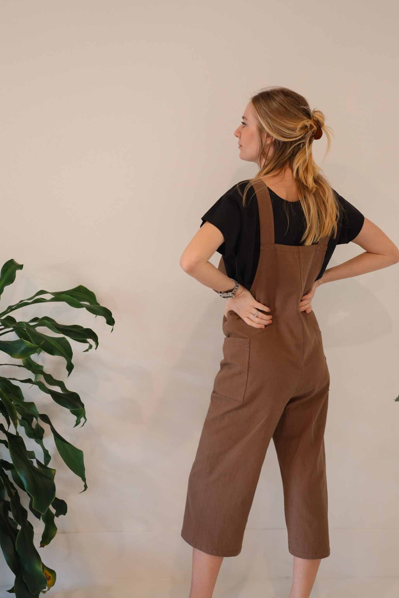 The Dungaree Pedal Pushers - Linen Organic Cotton