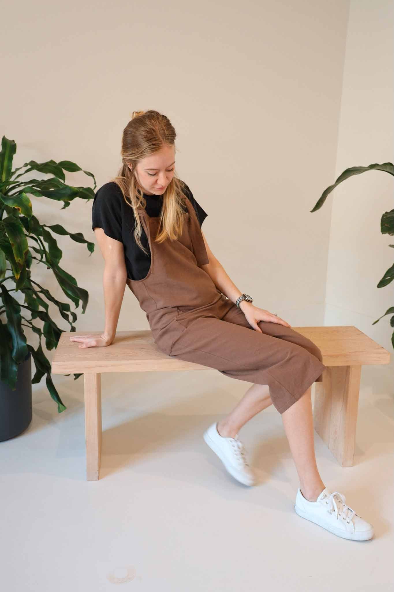 The Dungaree Pedal Pushers - Linen Organic Cotton