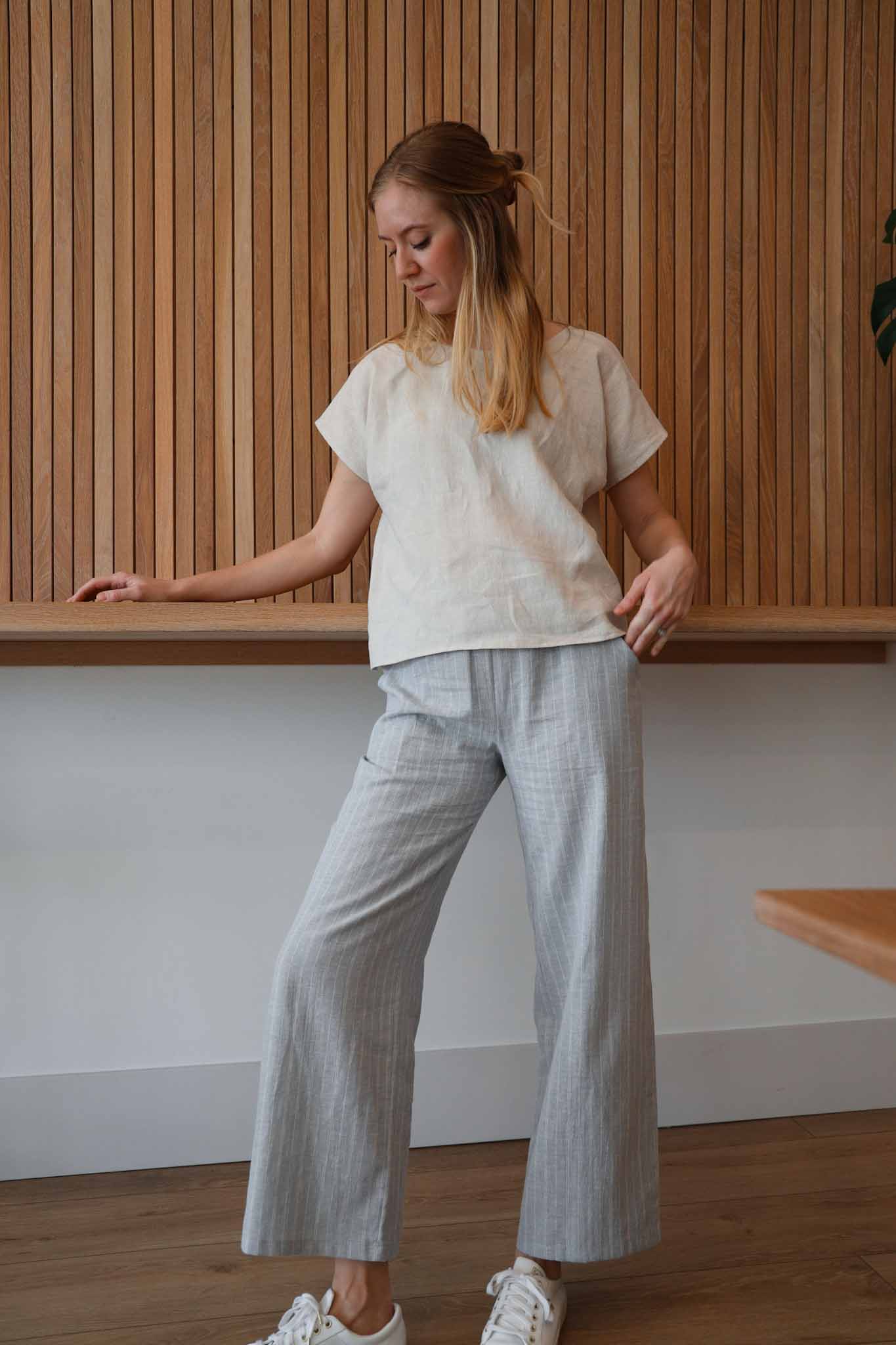 The Belle - Wide Leg Slacks - Hemp Organic Cotton