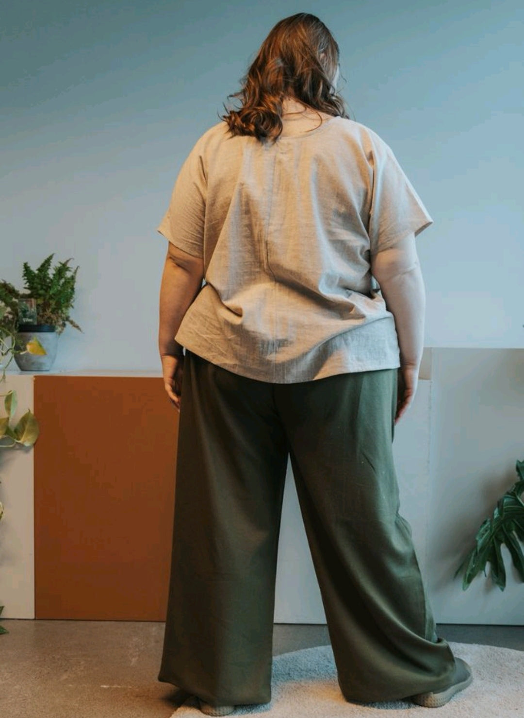 The Belle - Wide Leg Slacks - Raw Silk