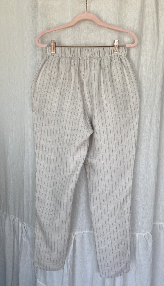 Marketplace - M - Charcoal Stripe Linen - Slacks