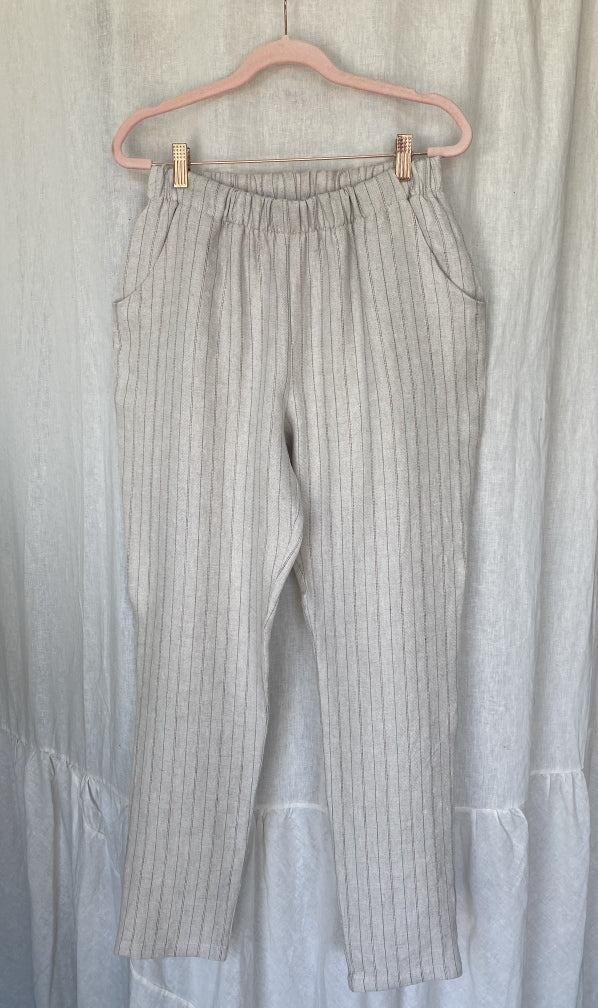 Marketplace - M - Charcoal Stripe Linen - Slacks