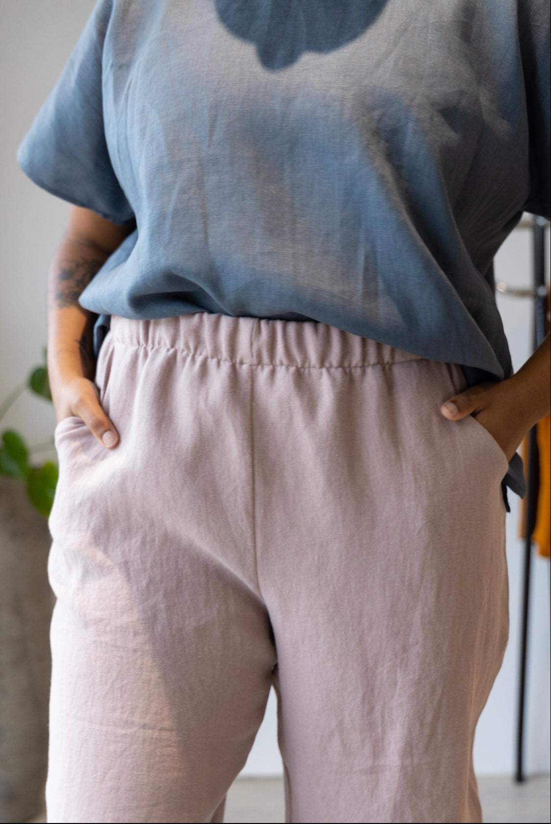 The Wanderer Wide Leg Slacks - Heavy Linen Twill