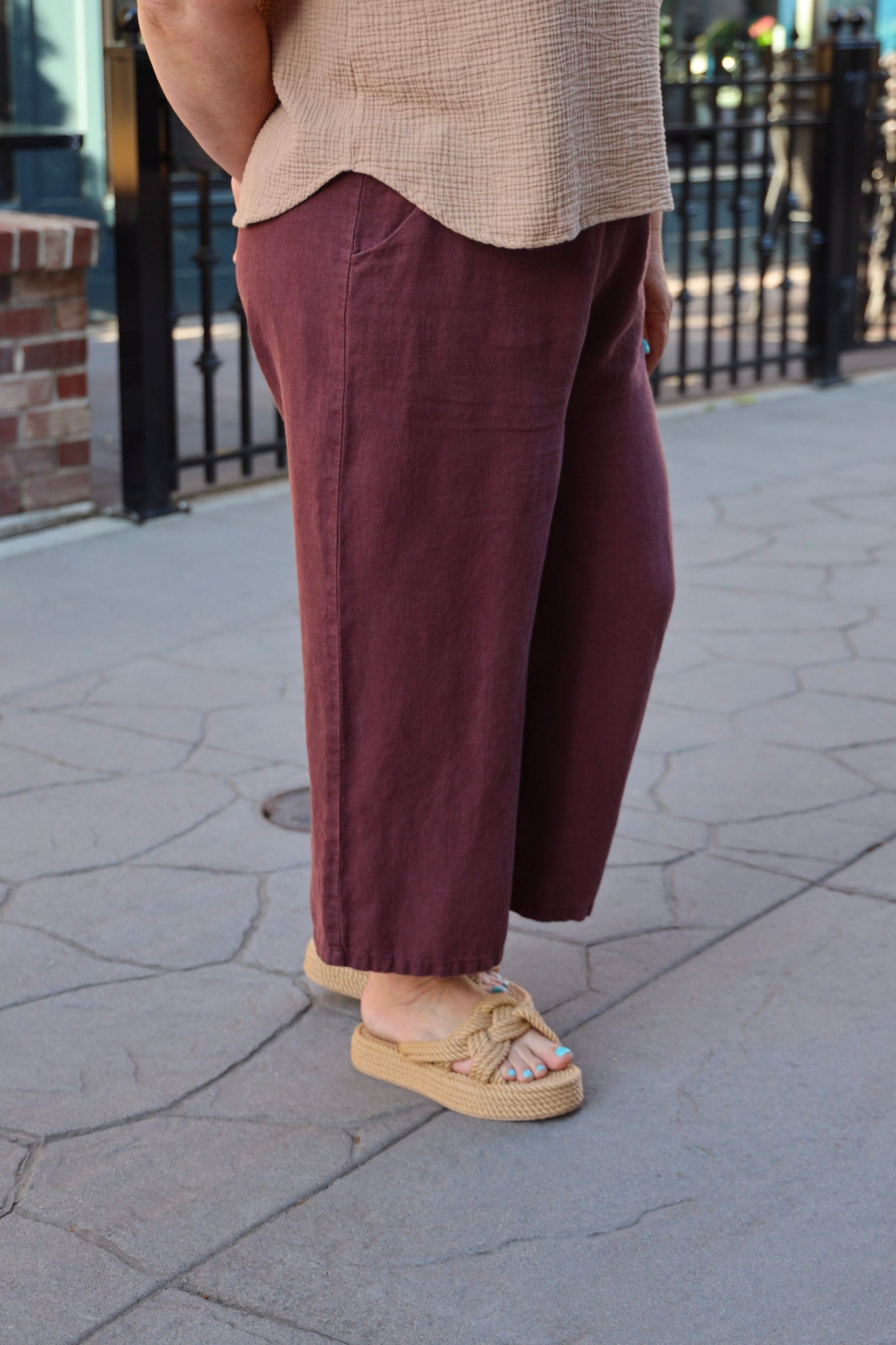 The Wanderer Wide leg Slacks - Hemp