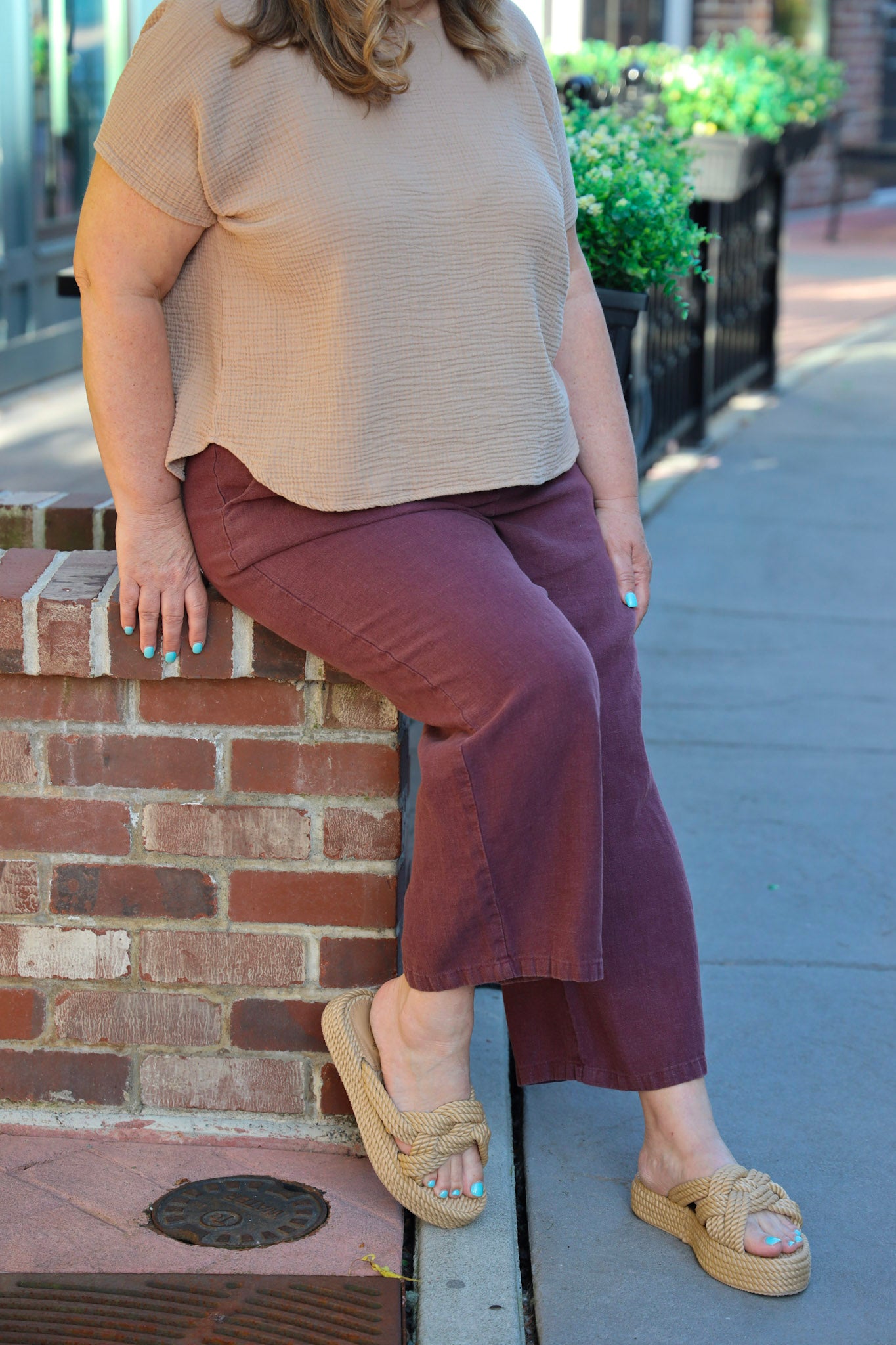 The Wanderer Wide leg Slacks - Hemp