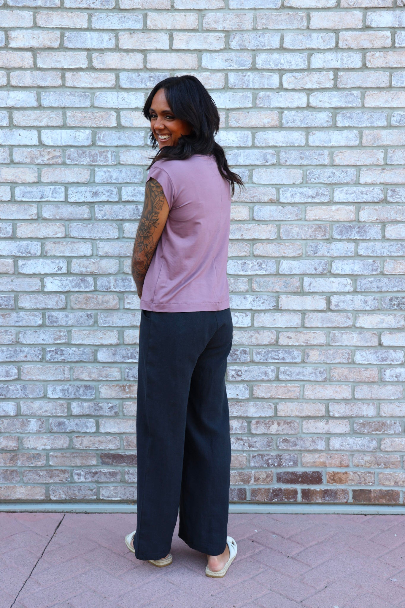 The Belle - Wide Leg Slacks - Hemp