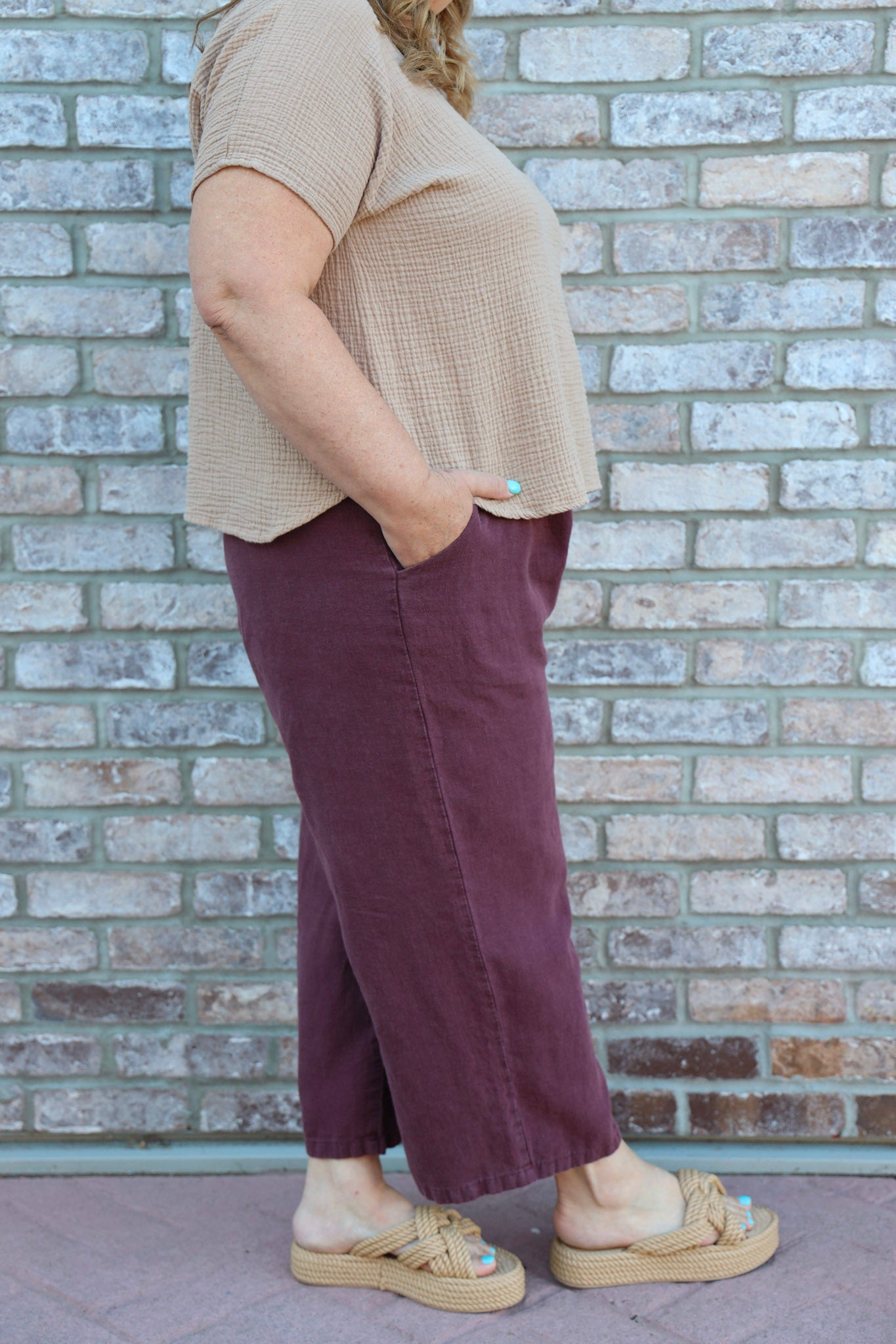 The Wanderer Wide leg Slacks - Hemp