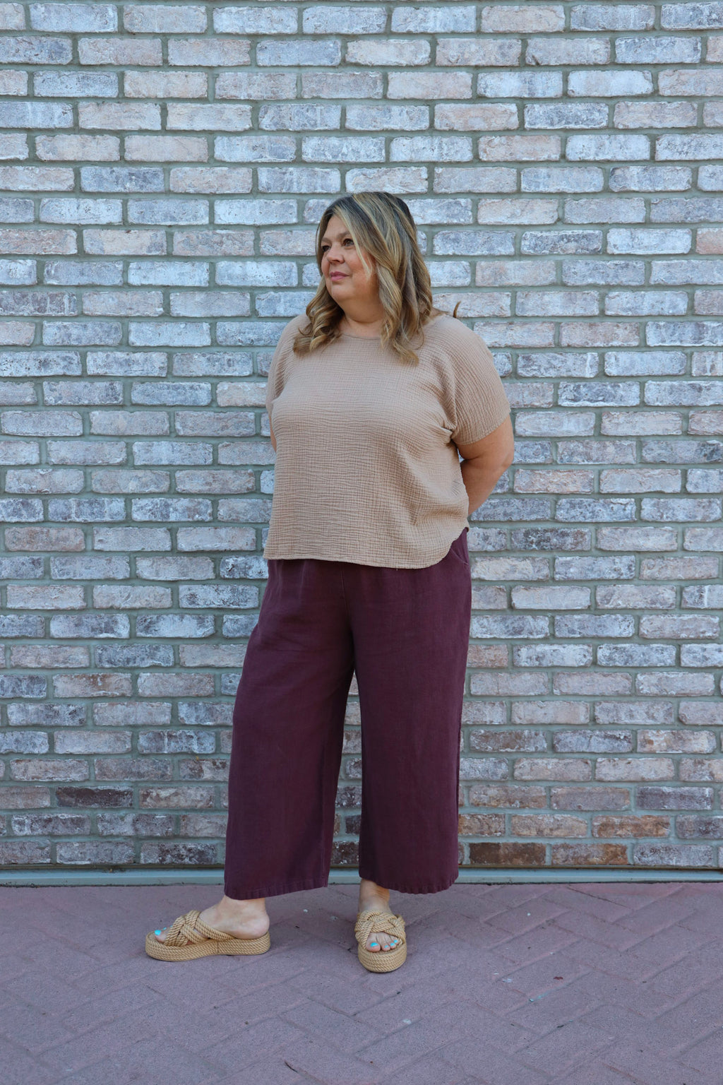 The Wanderer Wide leg Slacks - Hemp