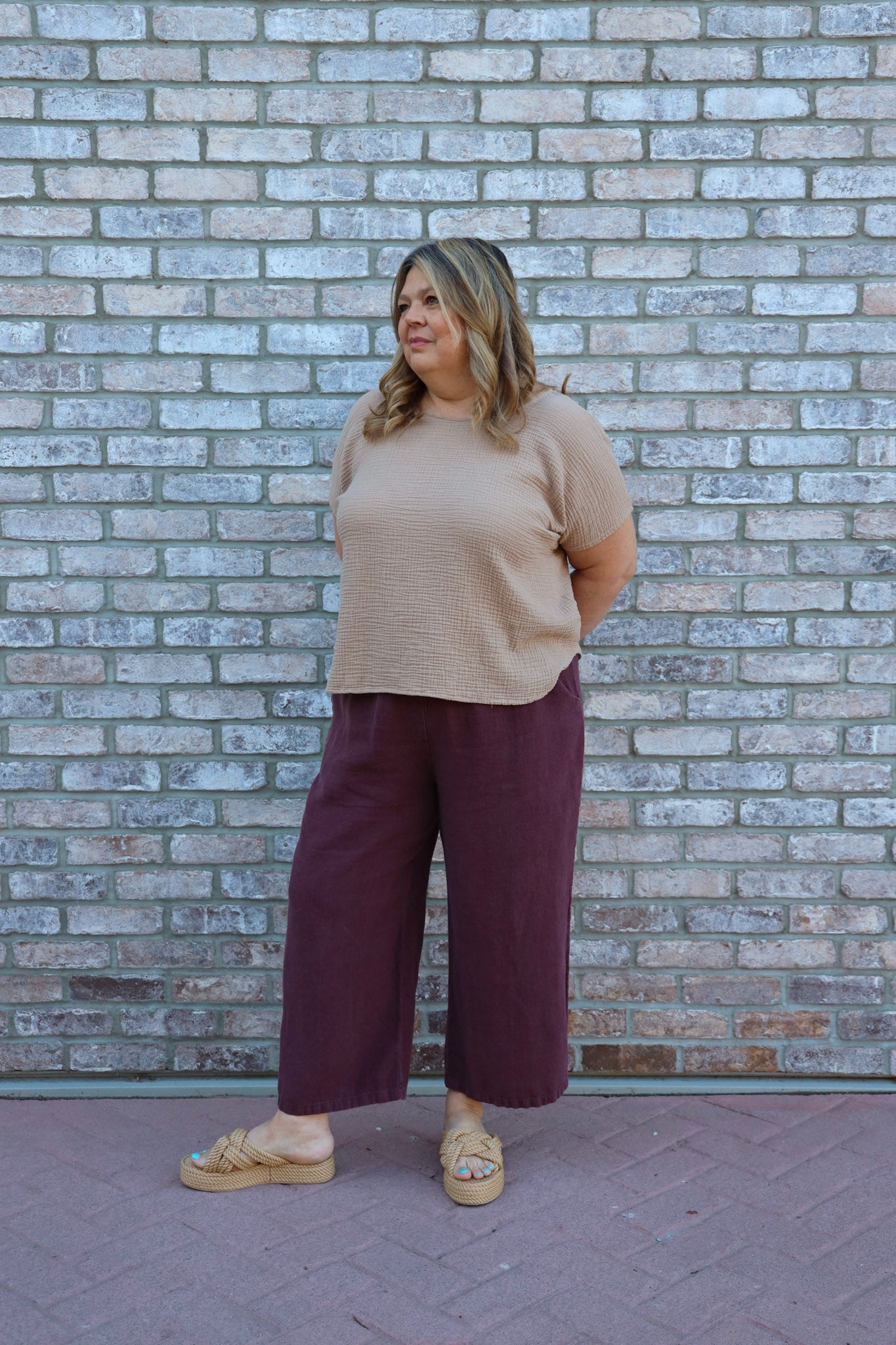 The Wanderer Wide leg Slacks - Hemp