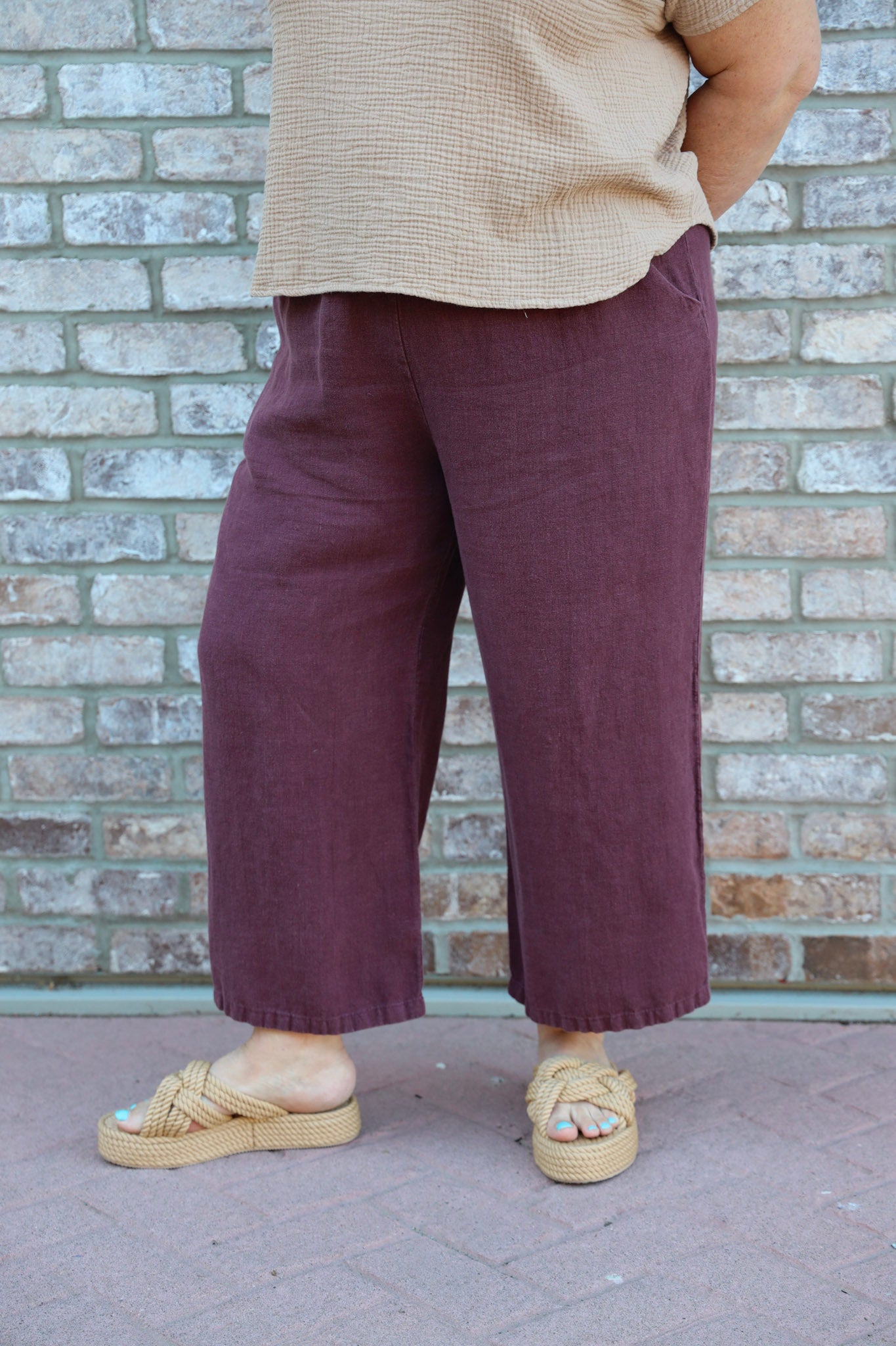 The Wanderer Wide leg Slacks - Hemp