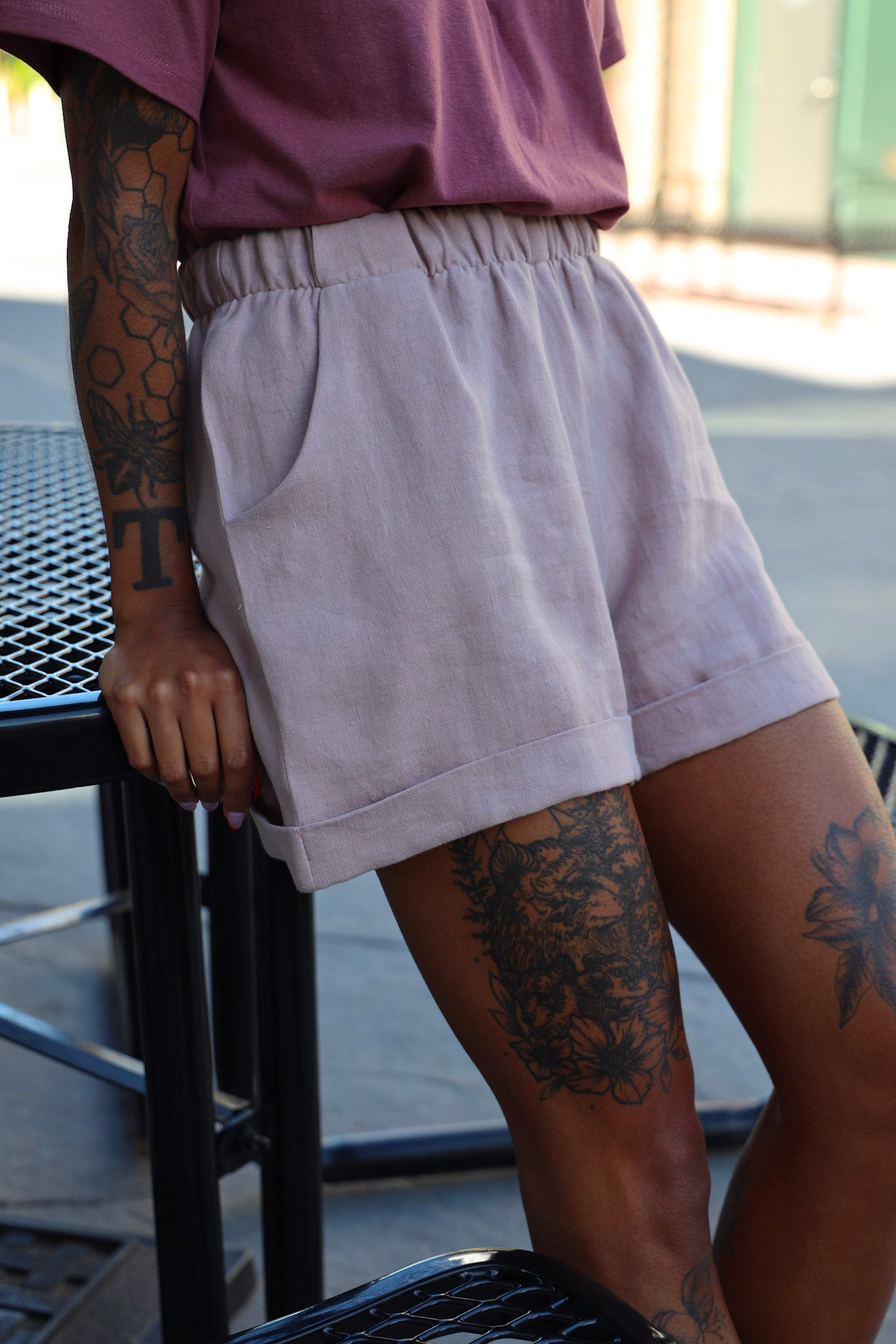 The Cuff Shorts - Linen Twill