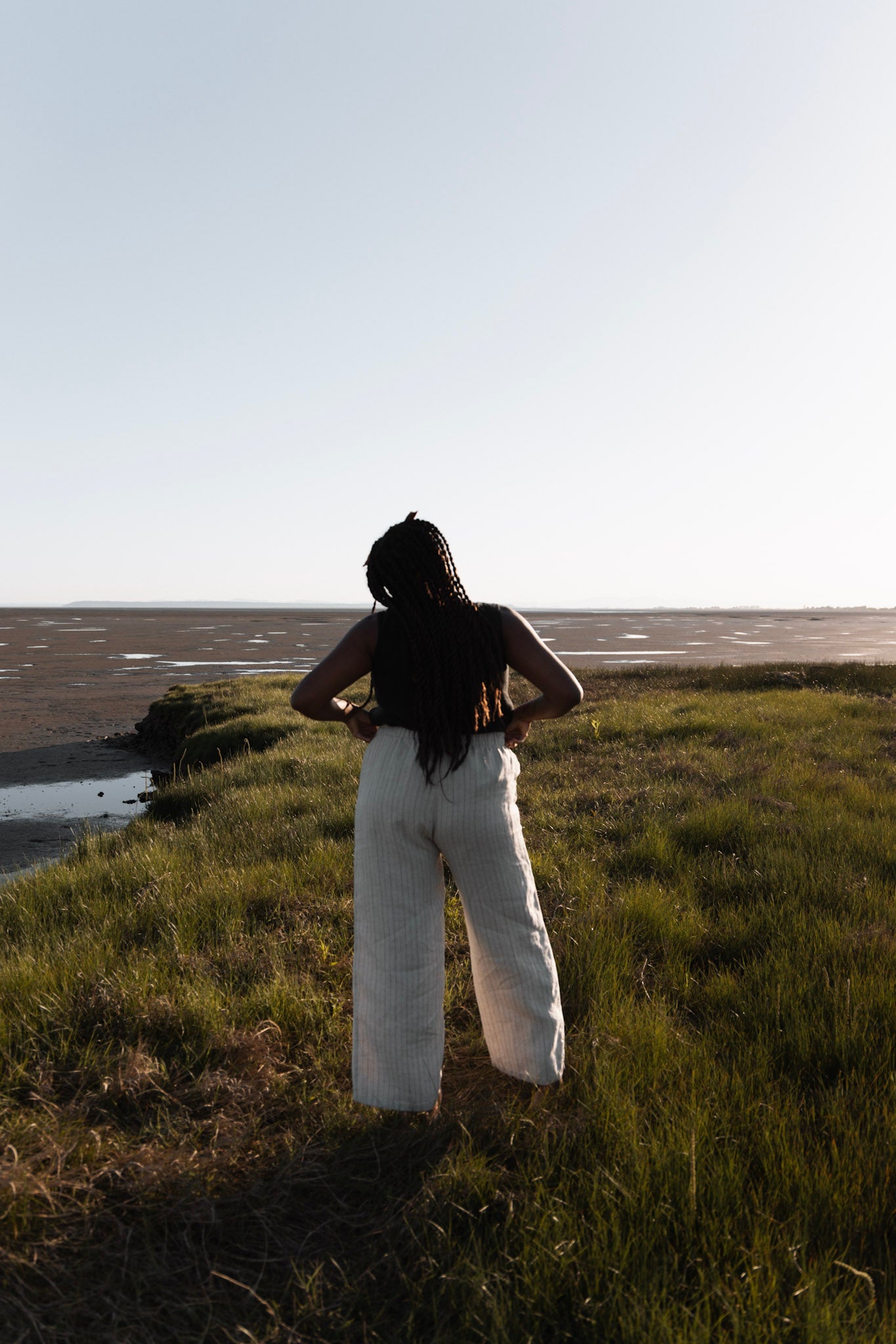 The Belle - Wide Leg Slacks - Heavy Linen Twill