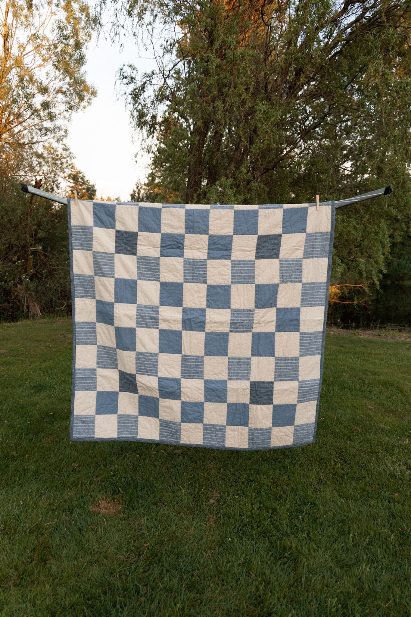 Adventure Quilt, Denim Stripe