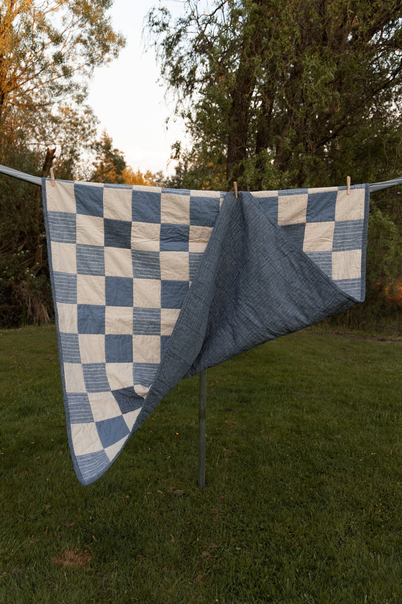 Adventure Quilt, Denim Stripe