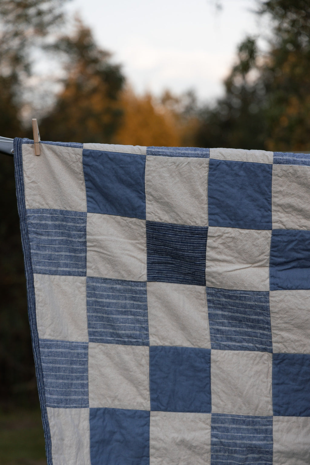Adventure Quilt, Denim Stripe