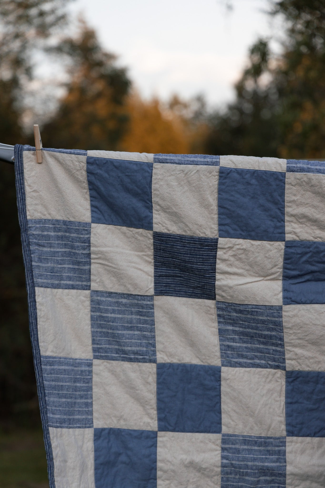 Adventure Quilt, Denim Stripe