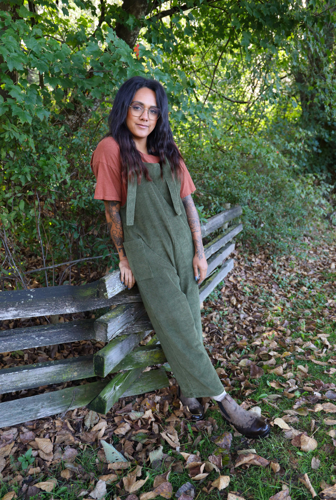 The Wanderer Wide Leg Dungarees - 8 Wale Corduroy