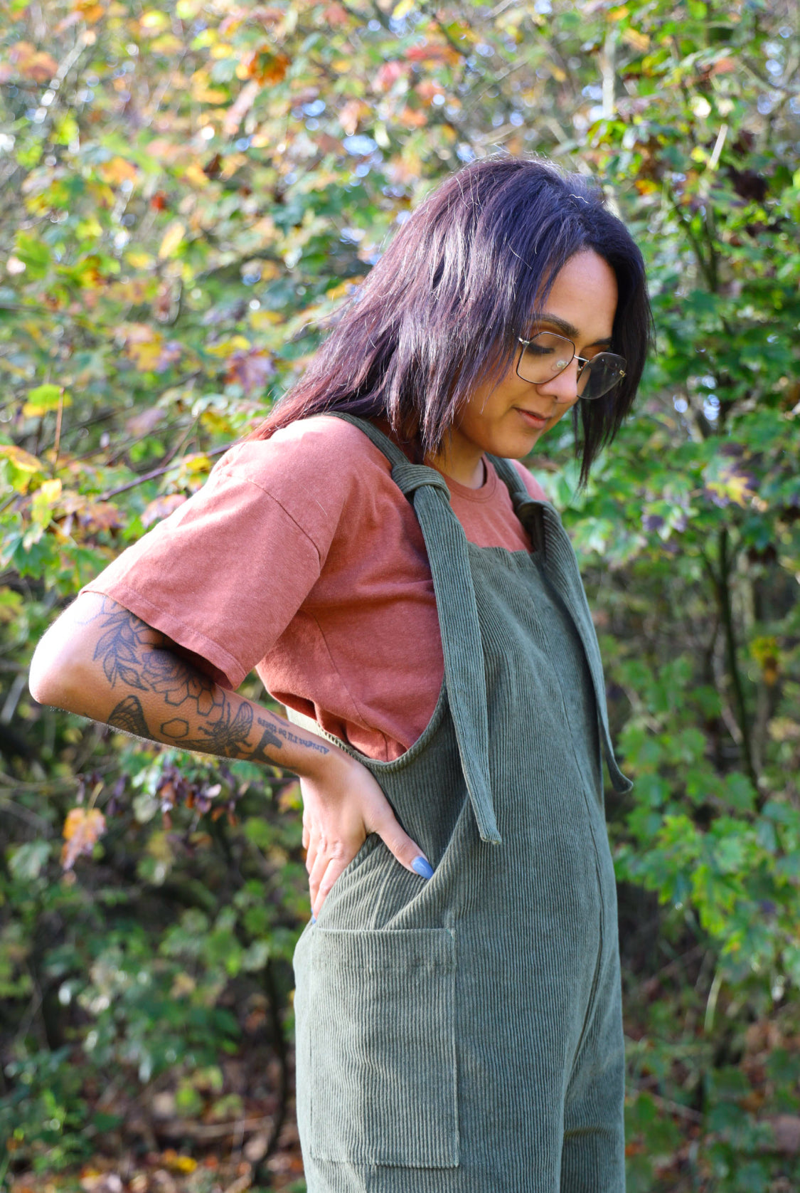 The Wanderer Wide Leg Dungarees - 8 Wale Corduroy