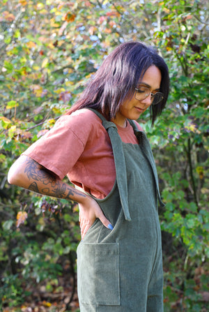 The Wanderer Wide Leg Dungarees - 8 Wale Corduroy