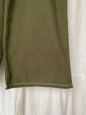 Marketplace - Large - Wanderer Wide Leg Slacks  - Cotton Canvas - Olive