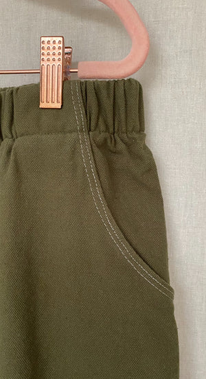 Marketplace - Large - Wanderer Wide Leg Slacks  - Cotton Canvas - Olive