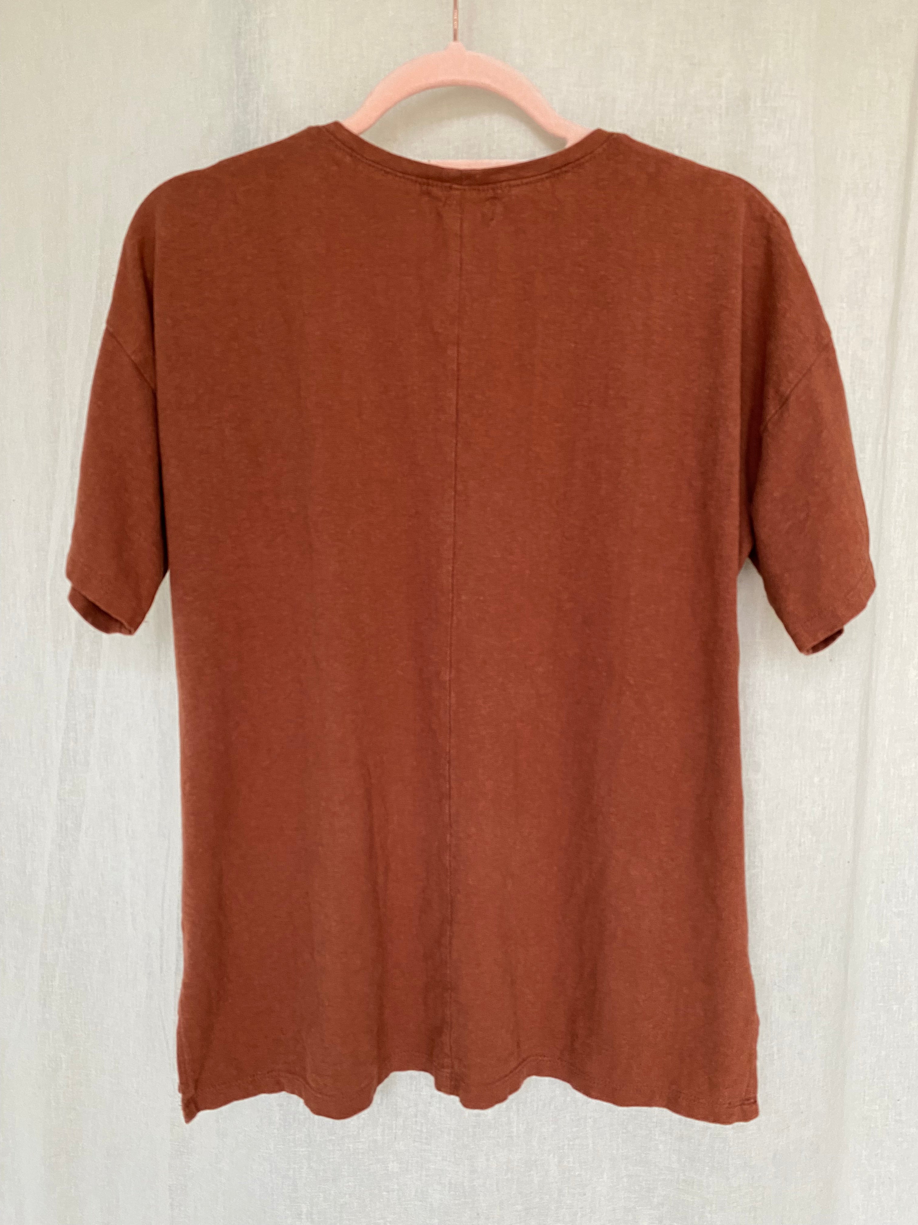 Marketplace - Medium - T Shirt - Scoop Neck - Hemp Jersey Spandex - Pecan