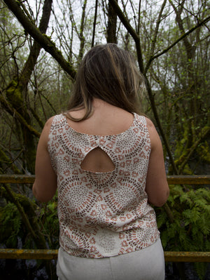 Marketplace - 2X - Tank Top - Linen Cotton - Chestnut Swirl