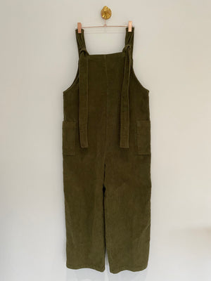 Marketplace - Medium - Wanderer Wide Leg Dungarees - 8 Wale Corduroy - Moss