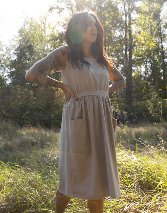 Marketplace - M - The Dress - Raw Silk  - Mushroom